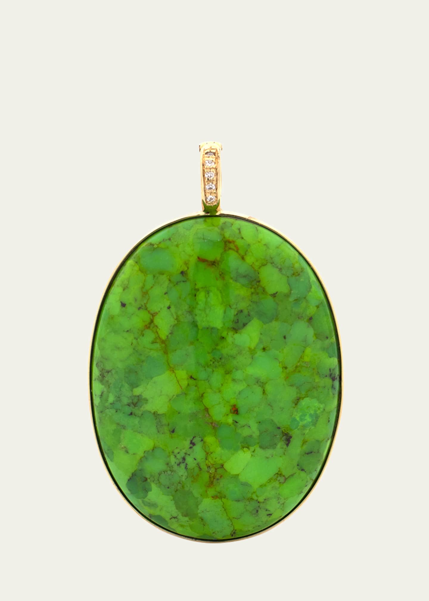 FARAONE MENNELLA by R.F.M.A.S. 18K Yellow Gold Turquoise and Diamond Pendant