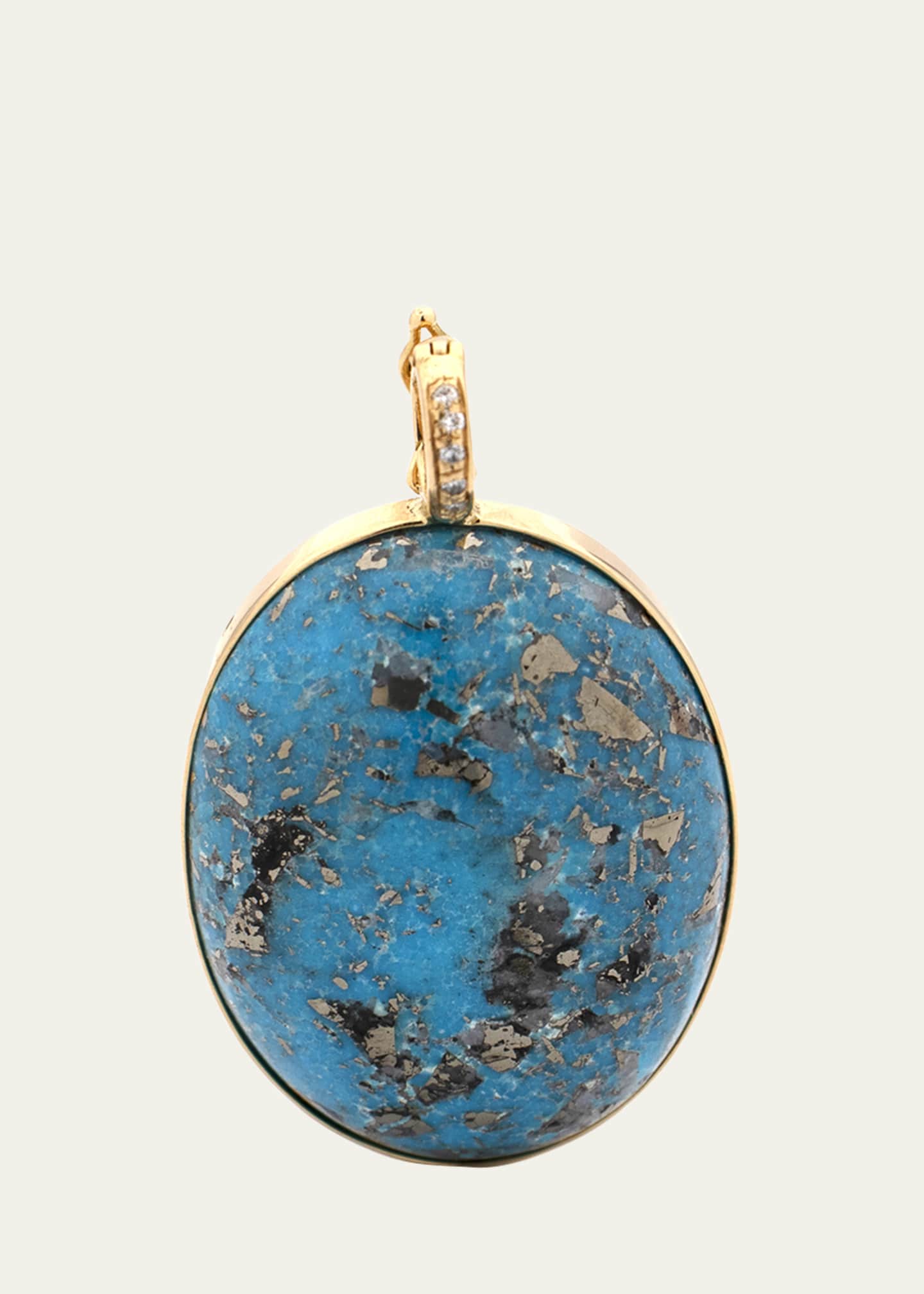 FARAONE MENNELLA by R.F.M.A.S. 18K Yellow Gold Turquoise and Diamond Pendant