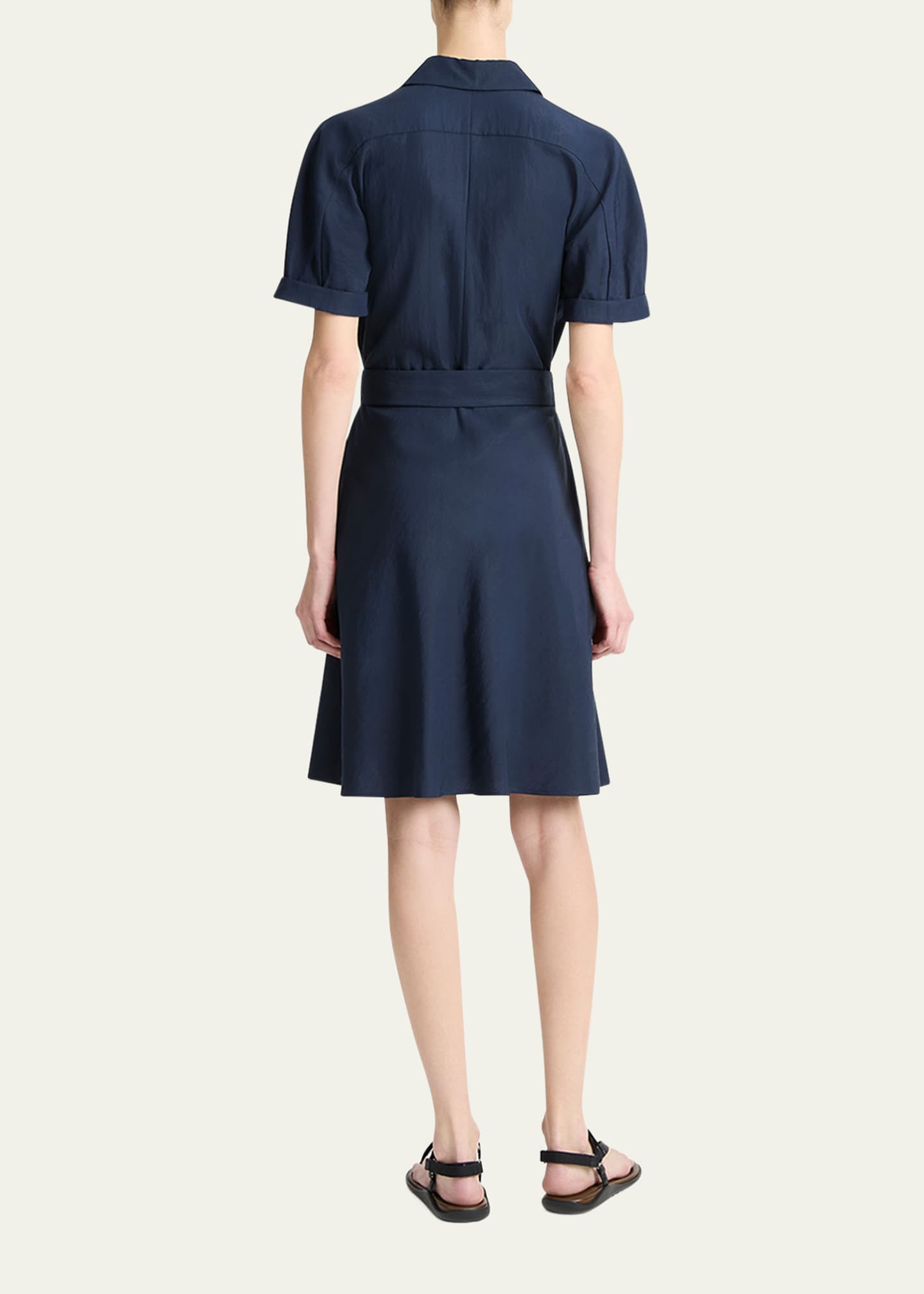 Vince Short-Sleeve Belted Shirtdress Image 3 of 3