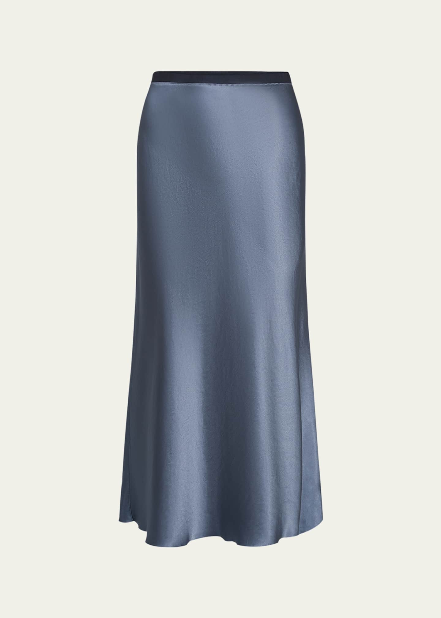 Vince Contrast Waistband Satin Slip Skirt Image 1 of 3