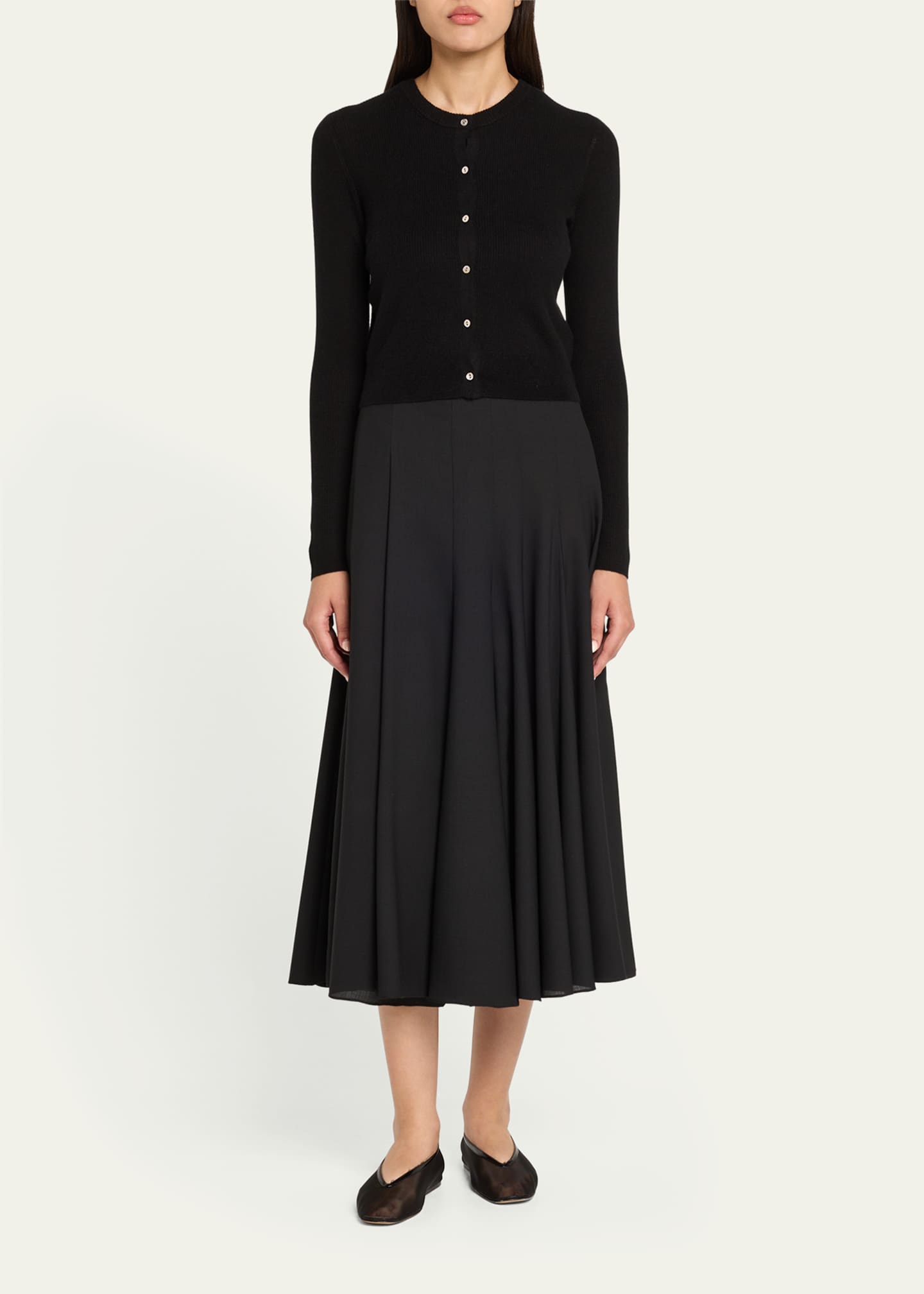 Vince Slim Ribbed Silk-Cashmere Cardigan Image 2 of 5