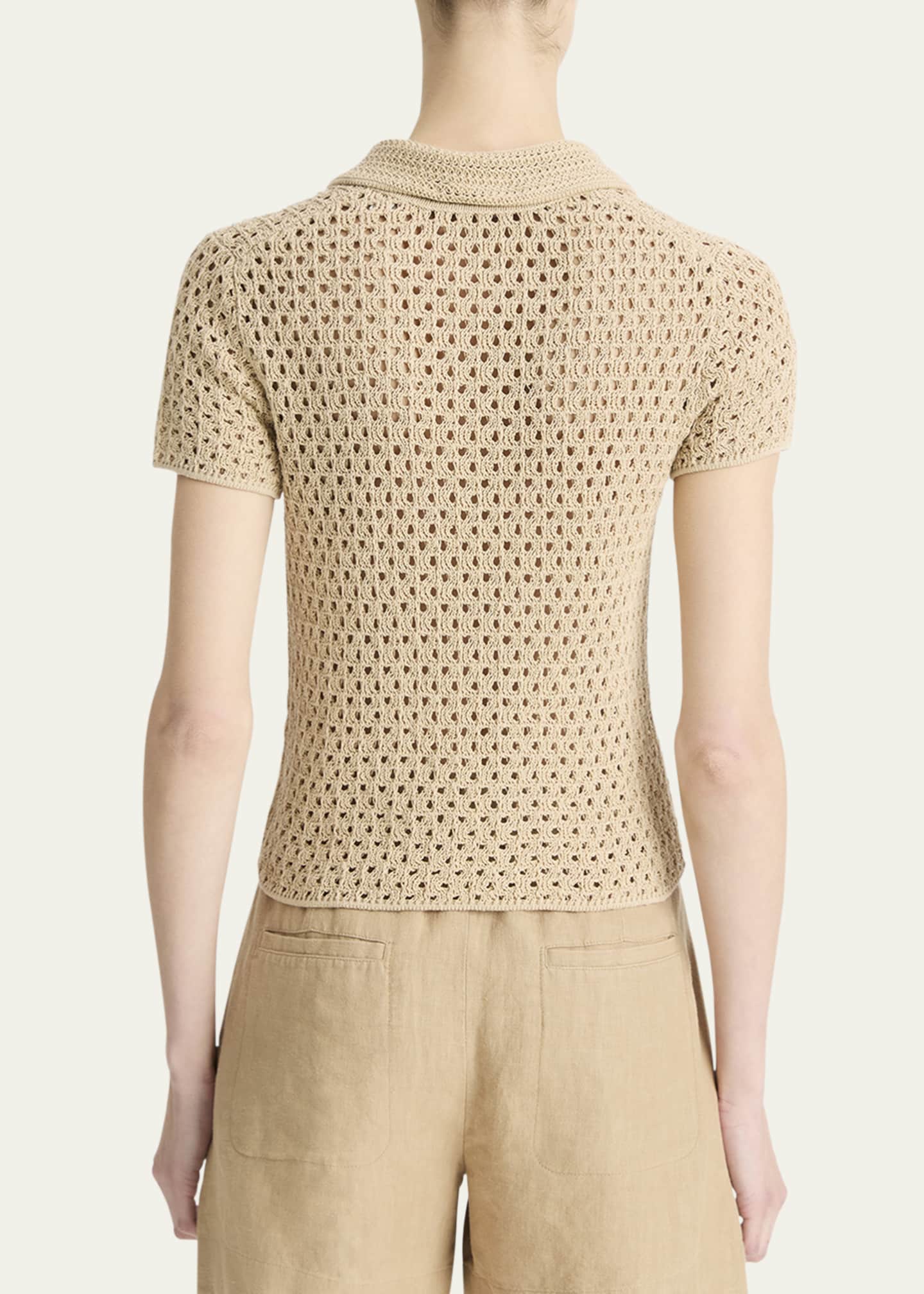 Short-Sleeve Macrame Top