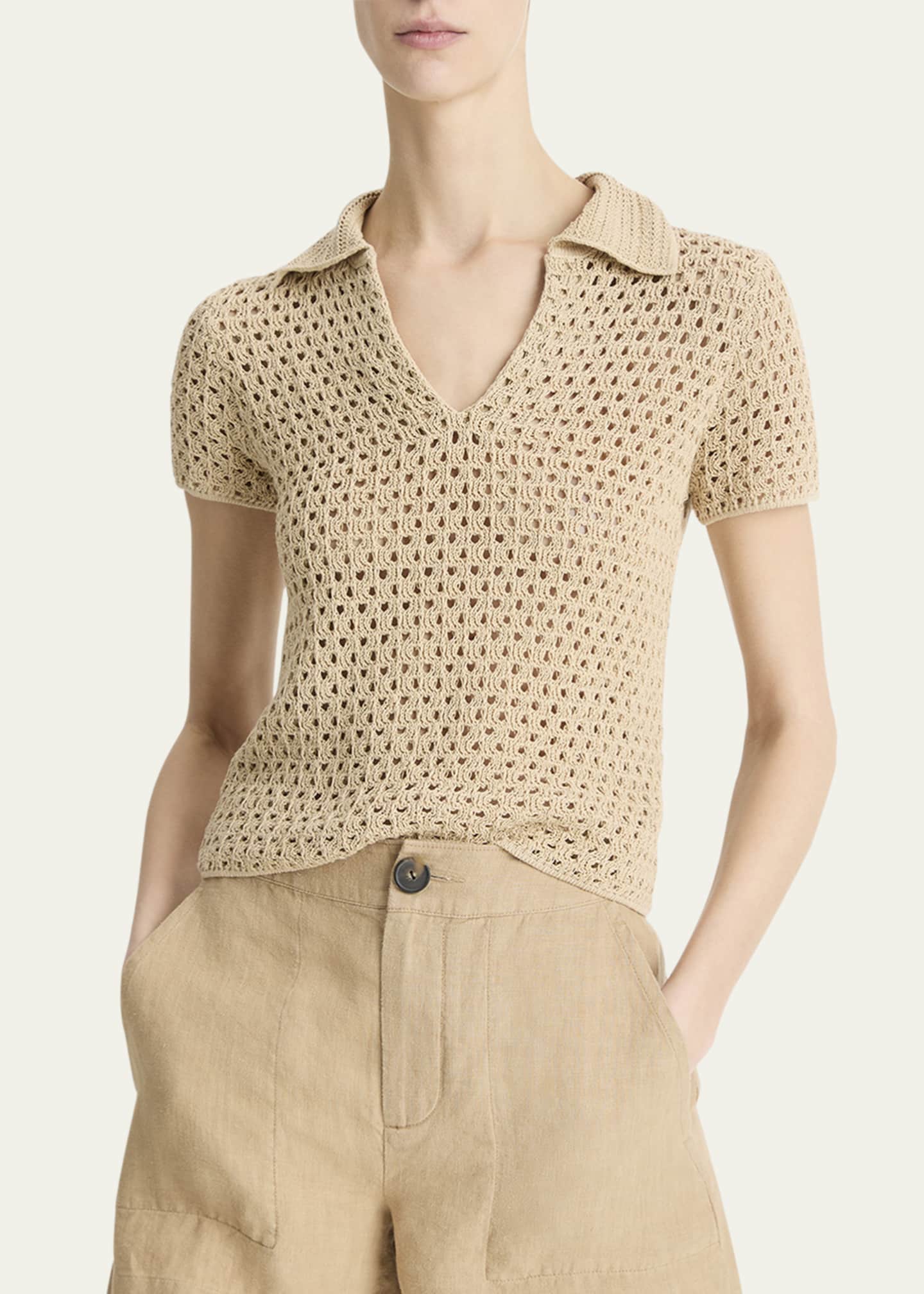 Short-Sleeve Macrame Top