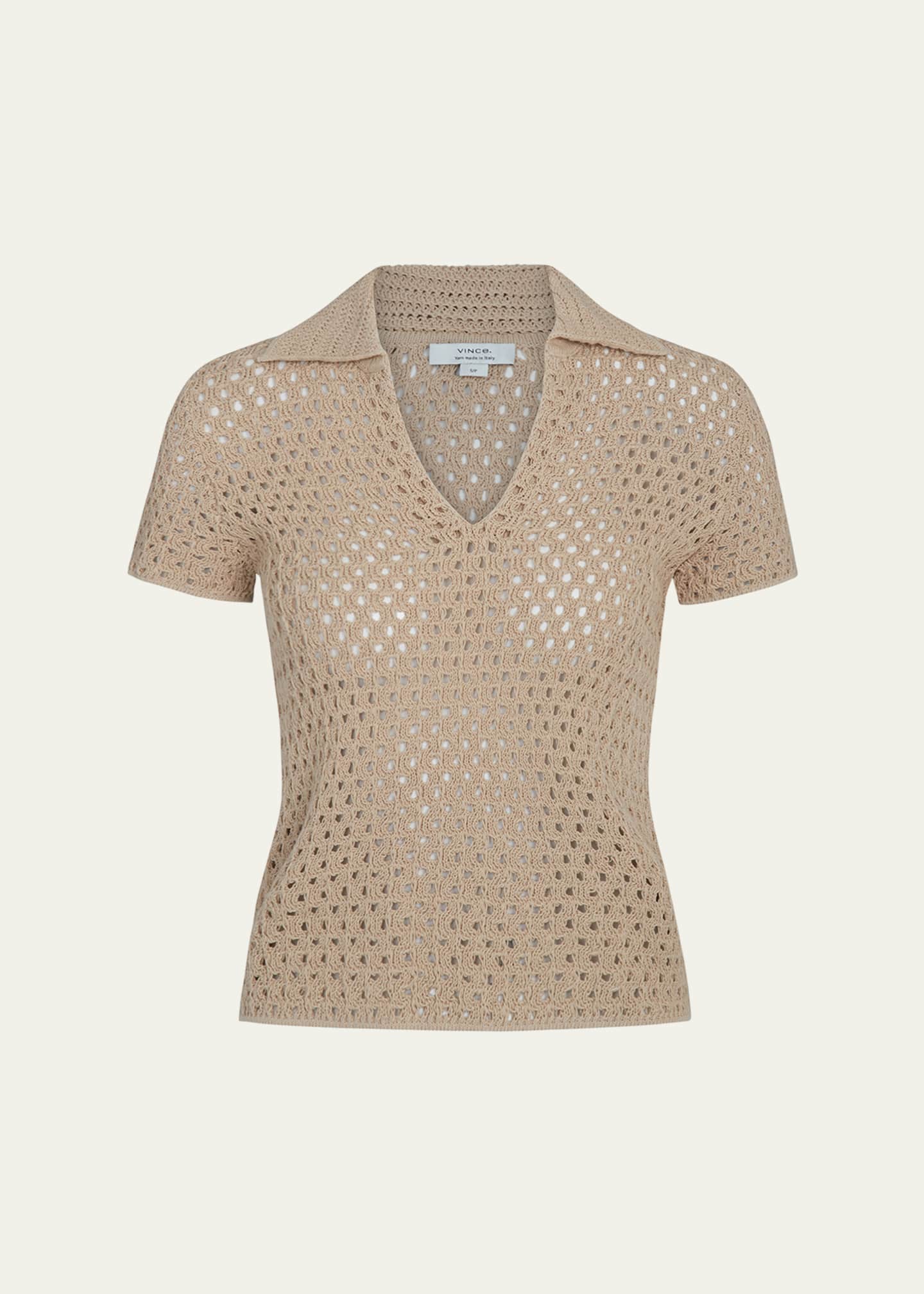 Short-Sleeve Macrame Top