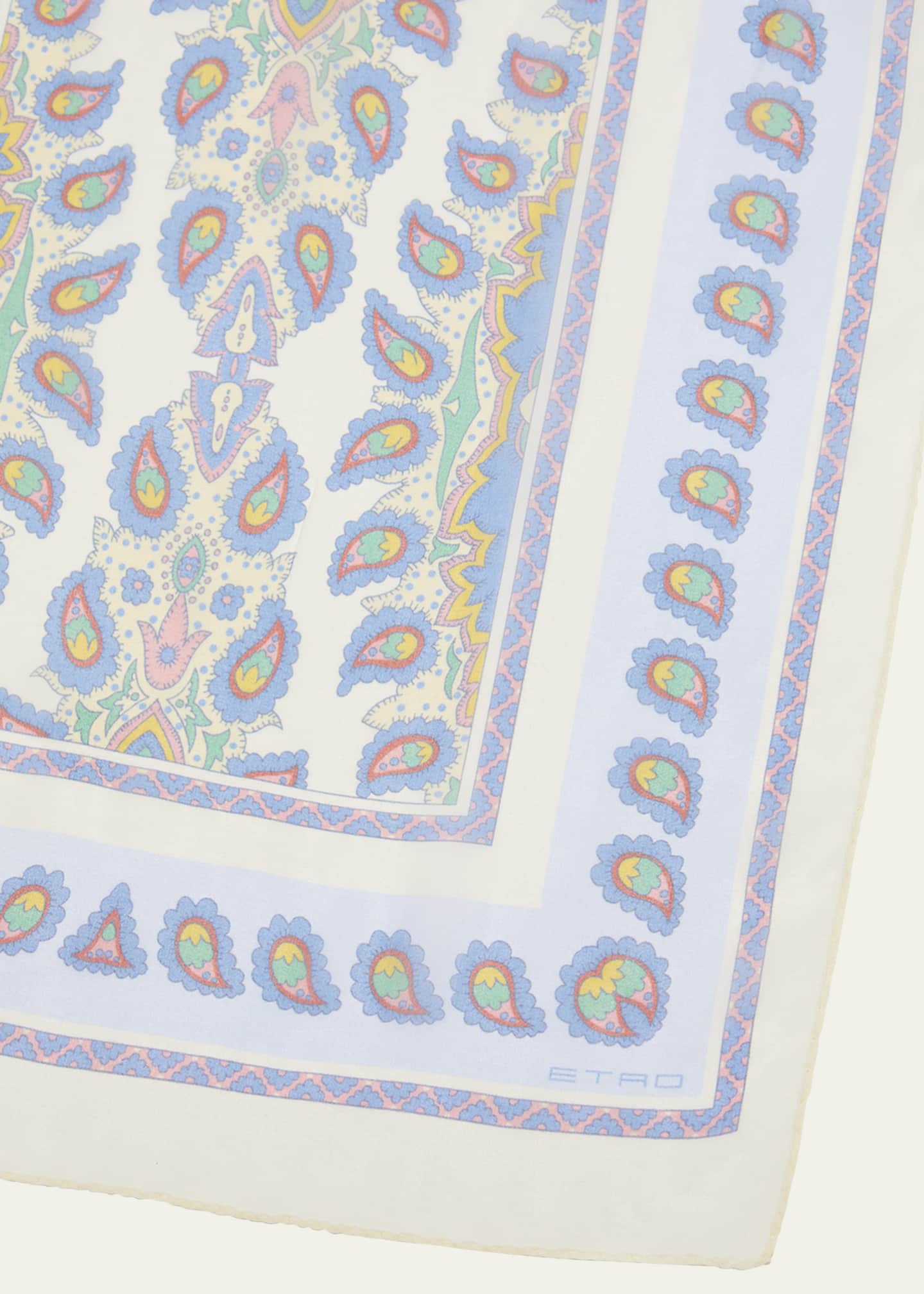 Etro Tosca Paisley-Print Silk Scarf Image 4 of 4