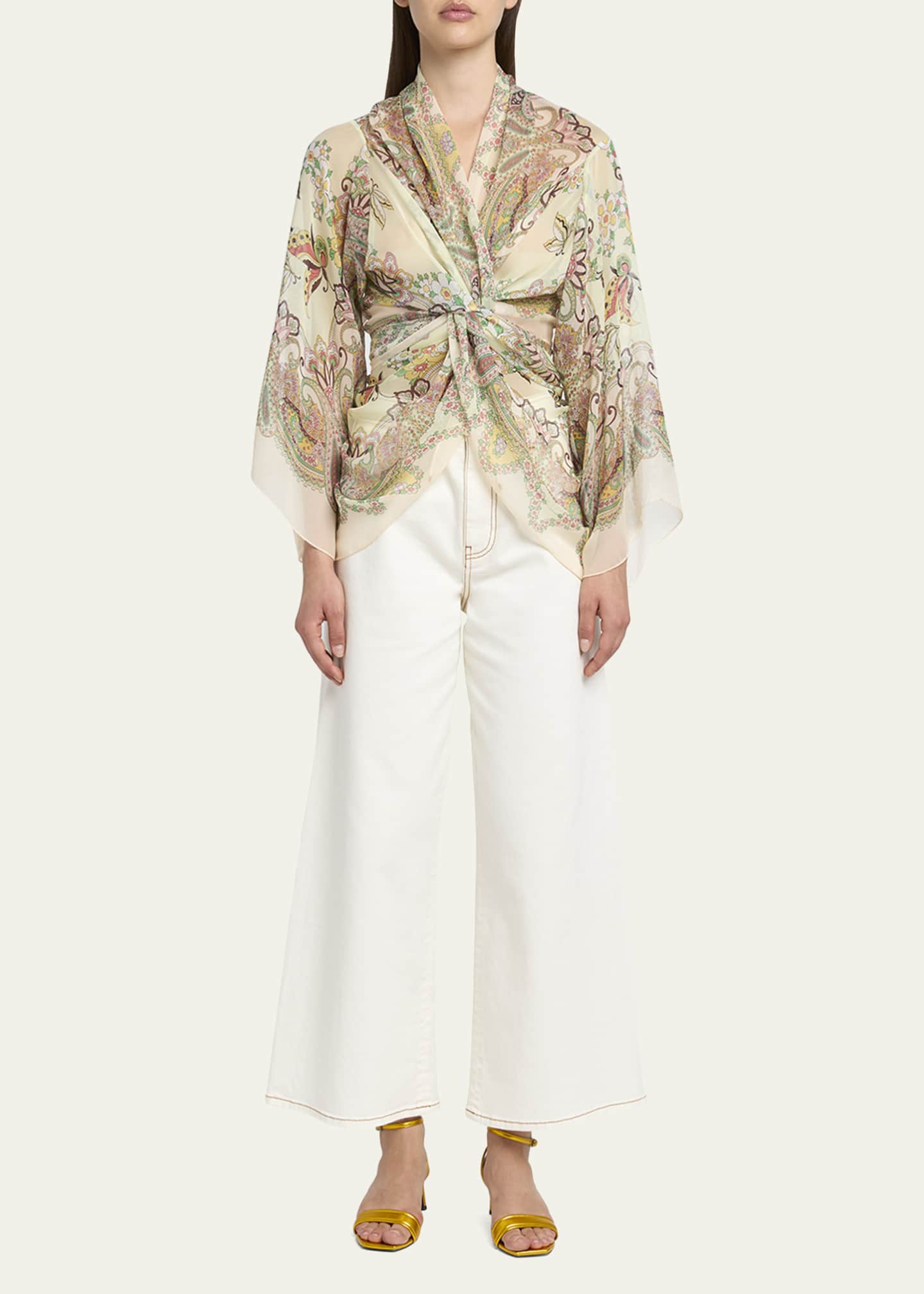 Etro Abstract-Print Silk Wrap Image 2 of 5