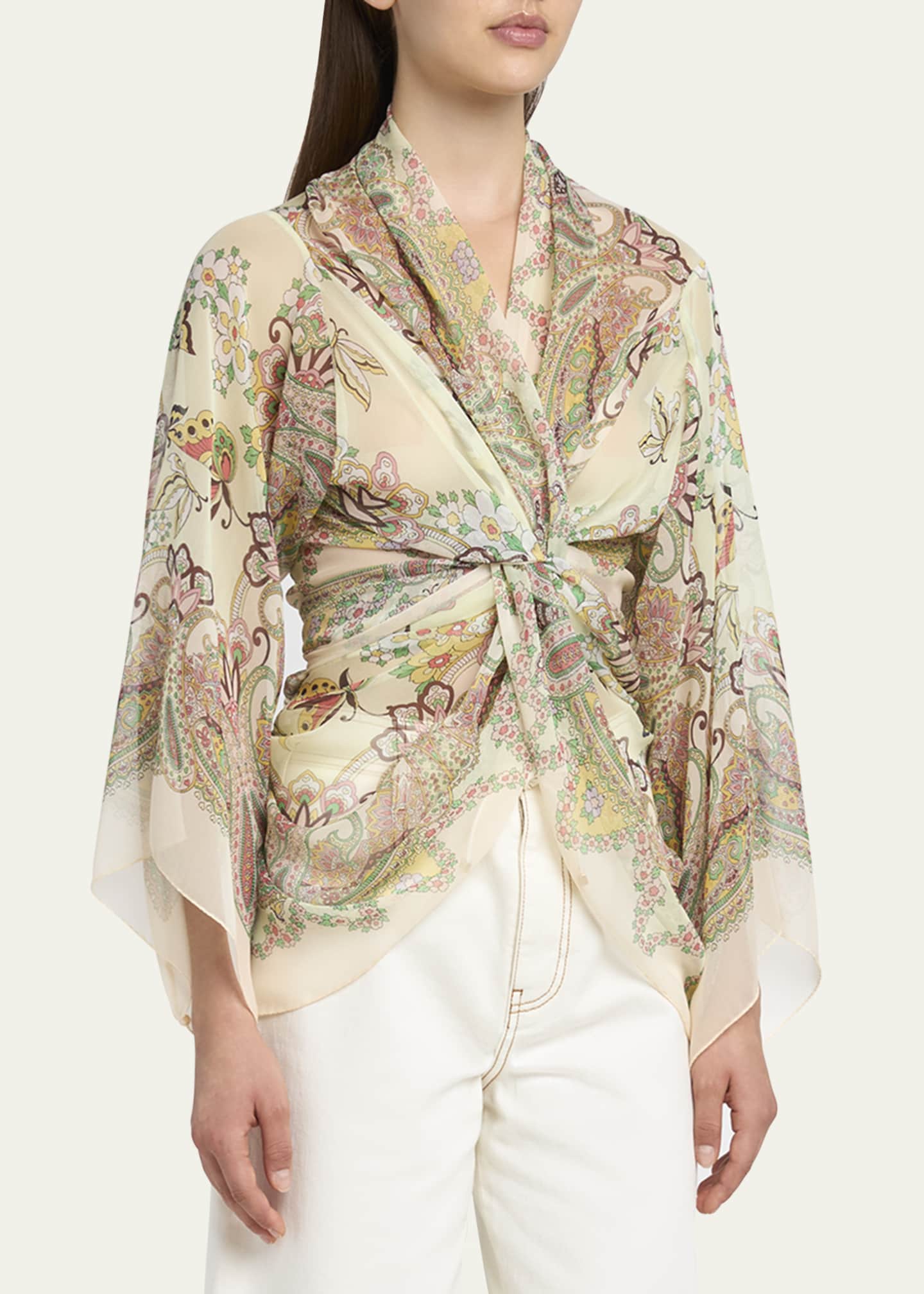 Etro Abstract-Print Silk Wrap Image 4 of 5