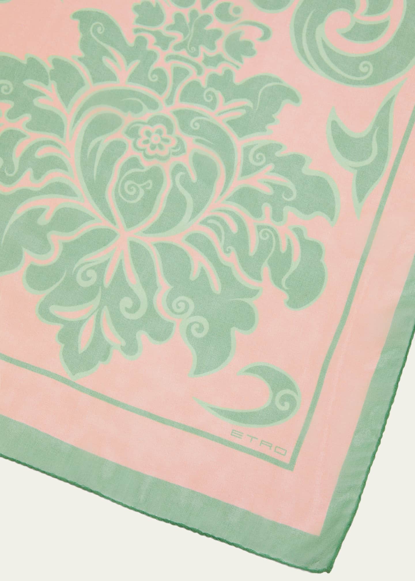 Etro Tosca Floral-Print Silk Scarf Image 2 of 2