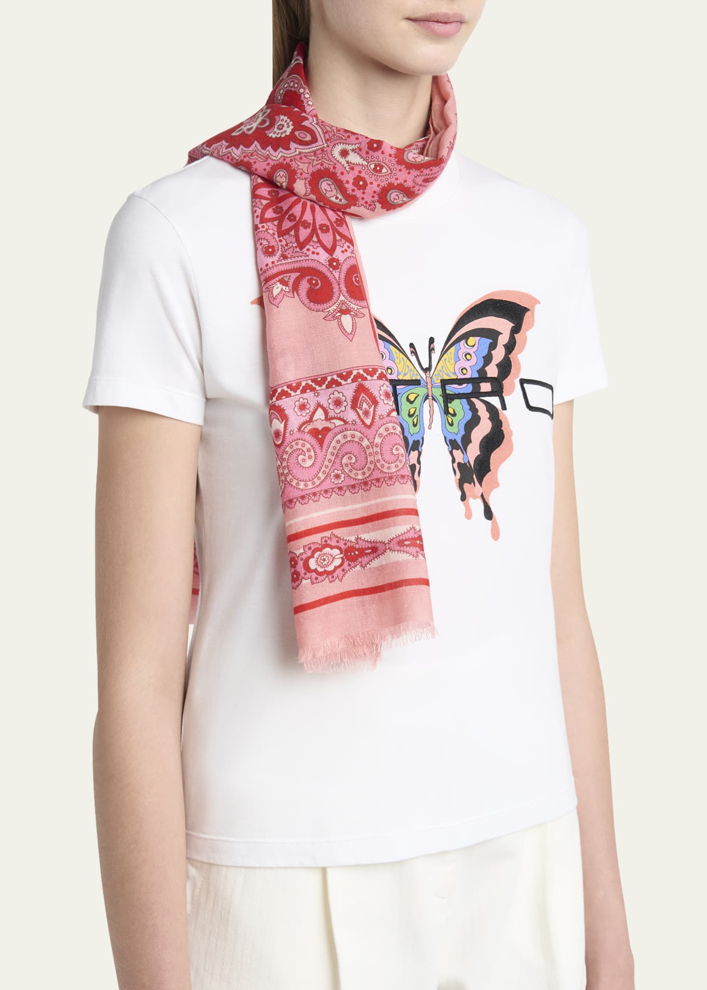 Etro Tosca Silk-Cashmere Scarf Image 3 of 3