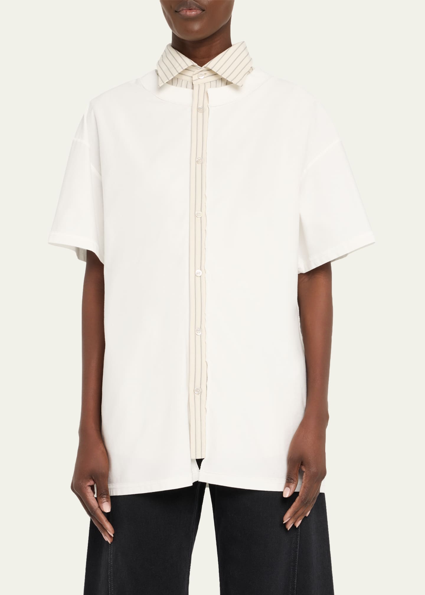 Maison Margiela Collared Short-Sleeve T-Shirt Image 4 of 5