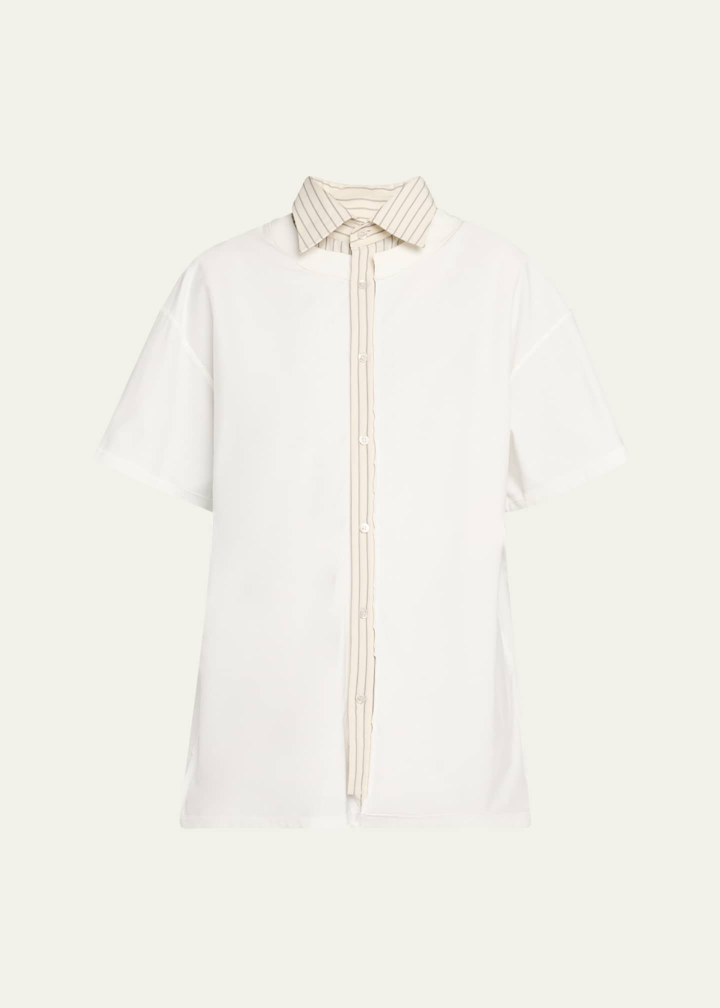Maison Margiela Collared Short-Sleeve T-Shirt Image 1 of 5