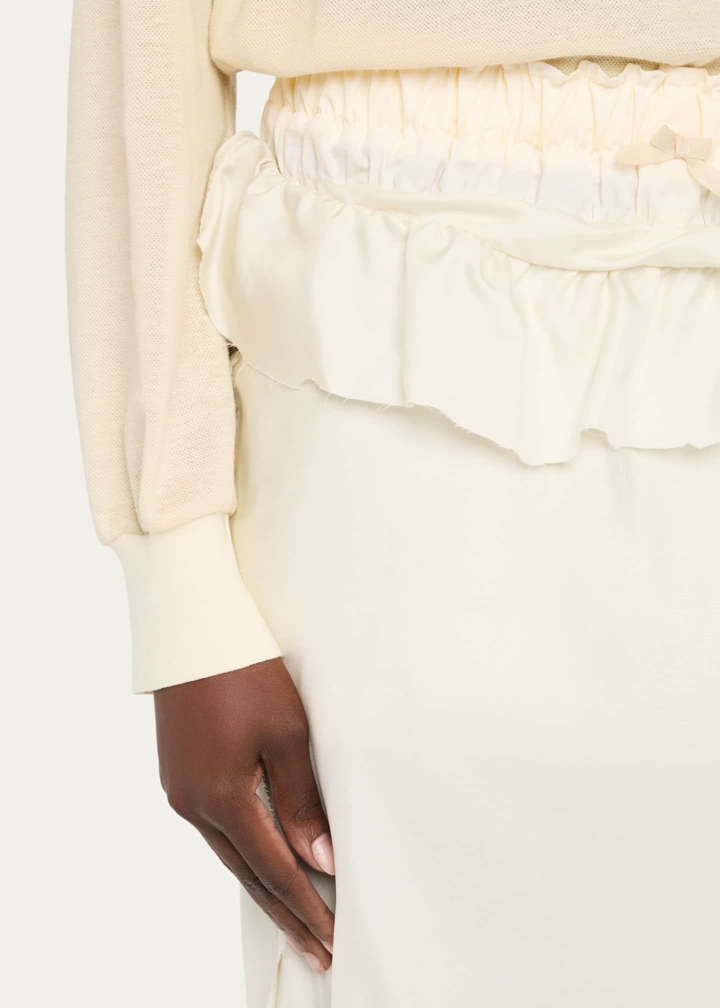 Maison Margiela Mixed-Media Silk Midi Polo Dress - Bergdorf