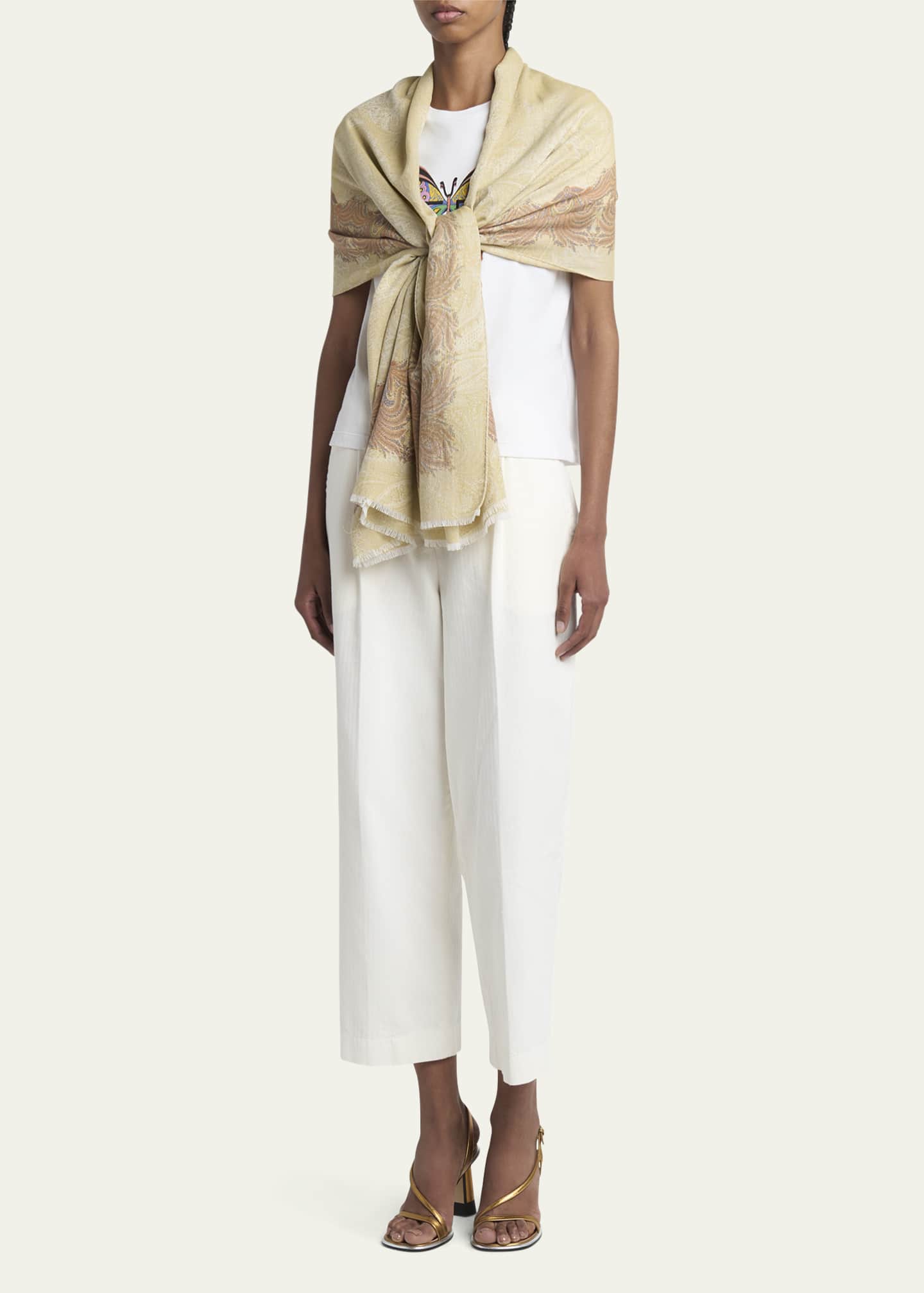 Etro Orfeo Paisley Border Jacquard Scarf Image 2 of 3