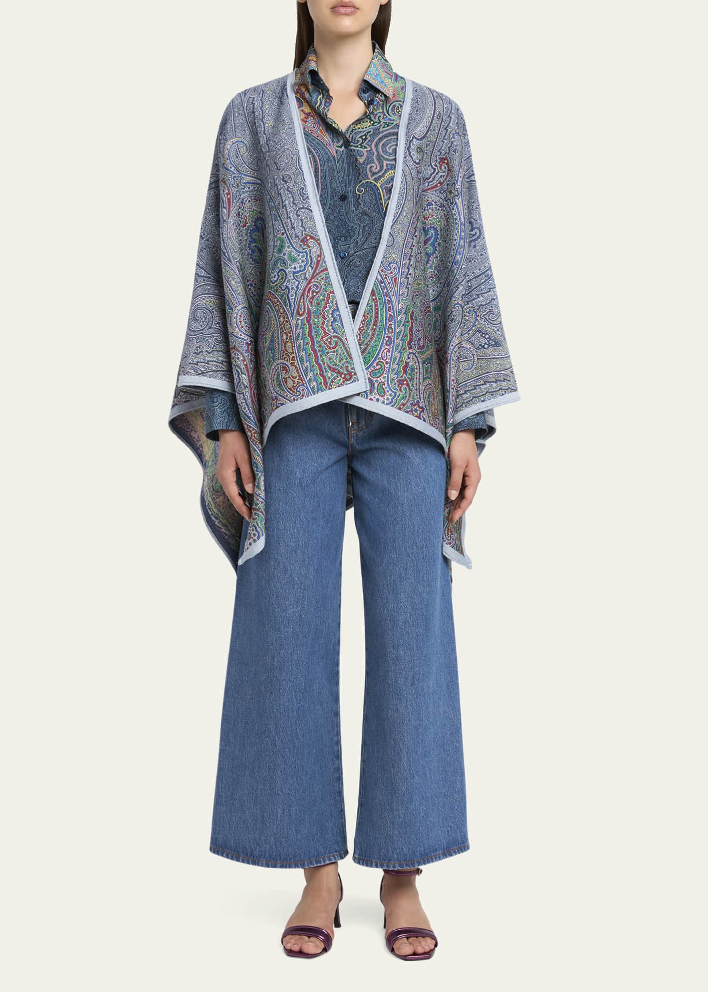 Etro Paisley Jacquard Cape Image 2 of 5