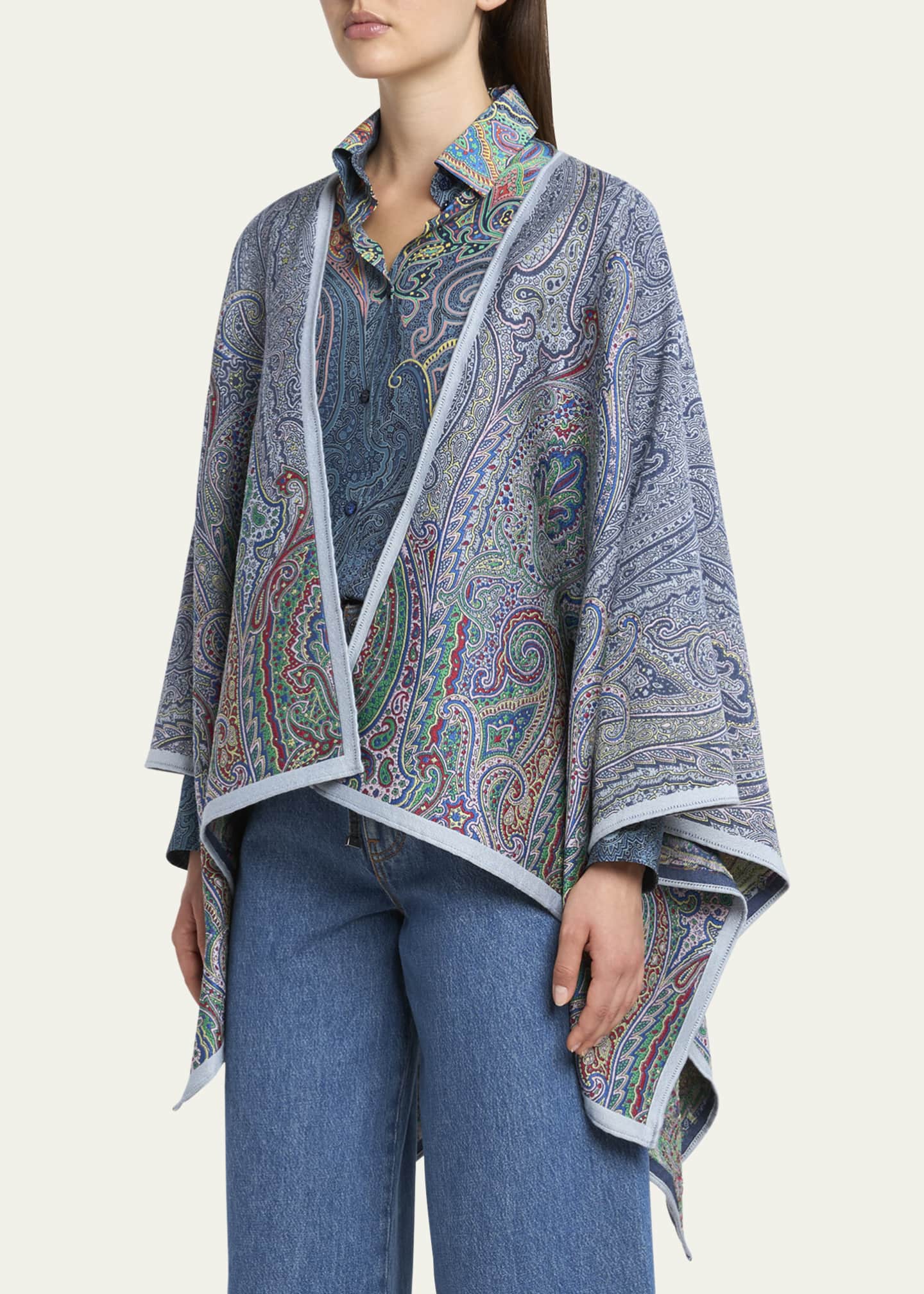 Etro Paisley Jacquard Cape Image 4 of 5