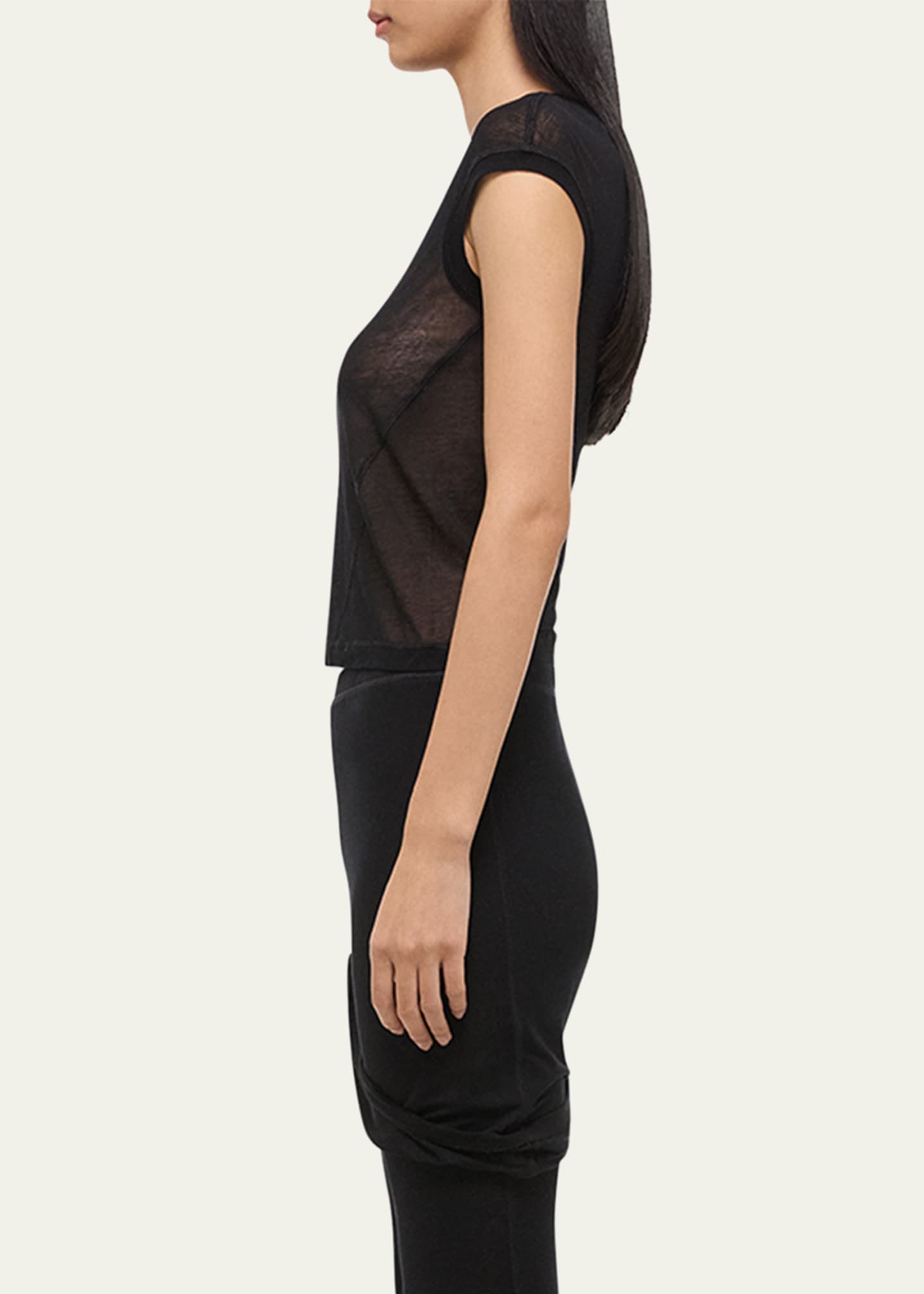Twisted Sheer Crewneck Top - Thumbnail 4