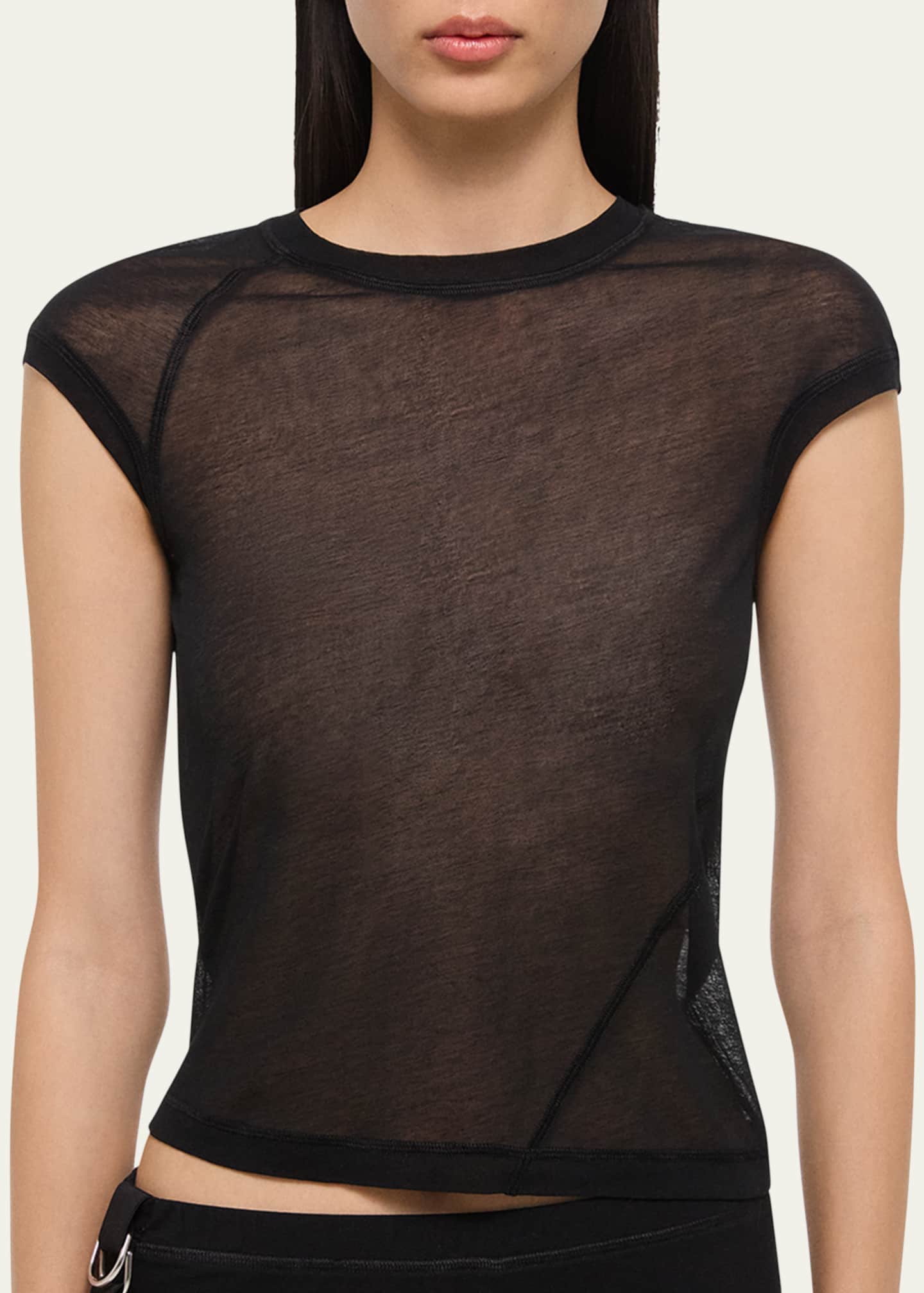 Twisted Sheer Crewneck Top - Thumbnail 5