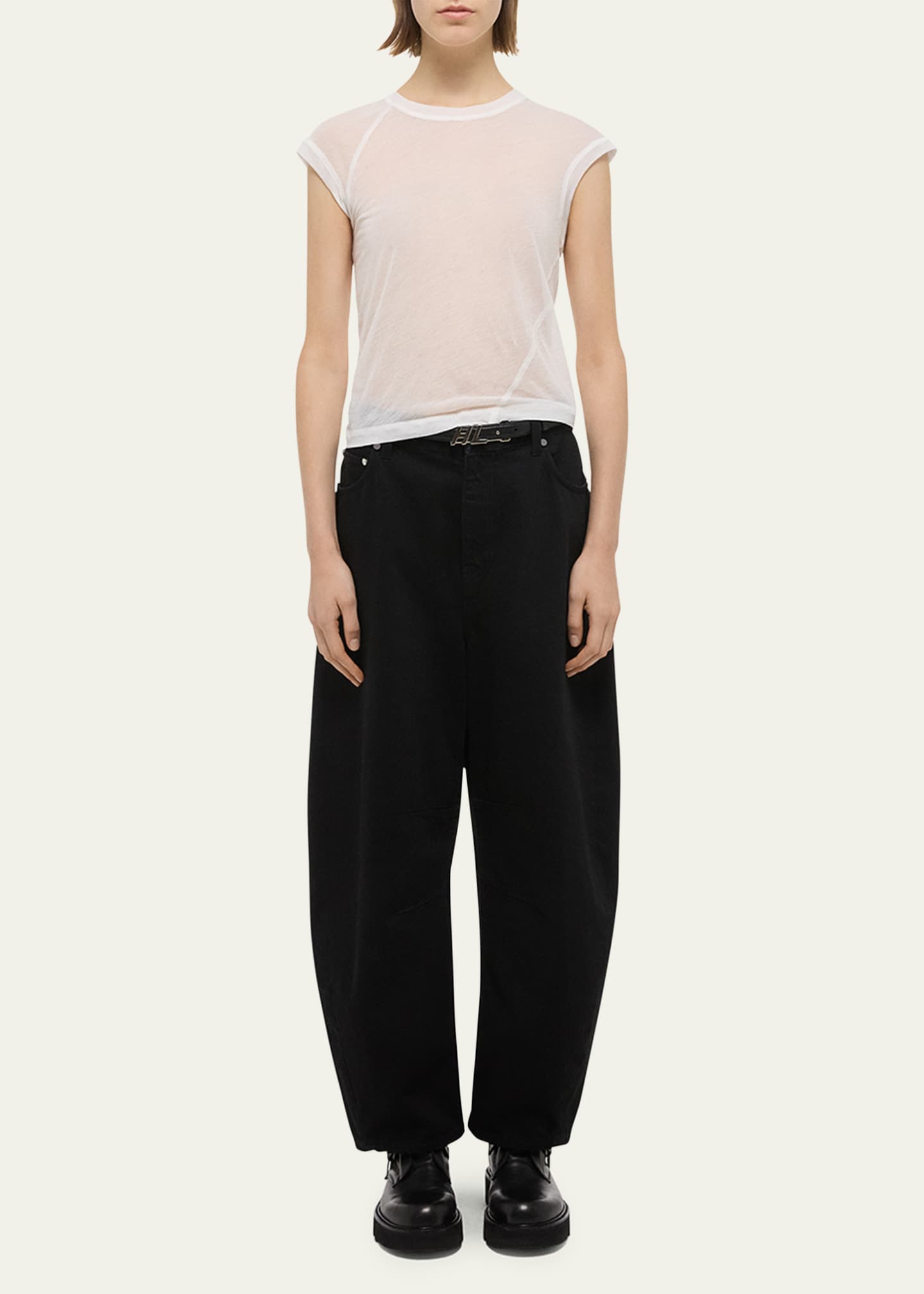 Helmut Lang Twisted Sheer Crewneck Top Image 2 of 5