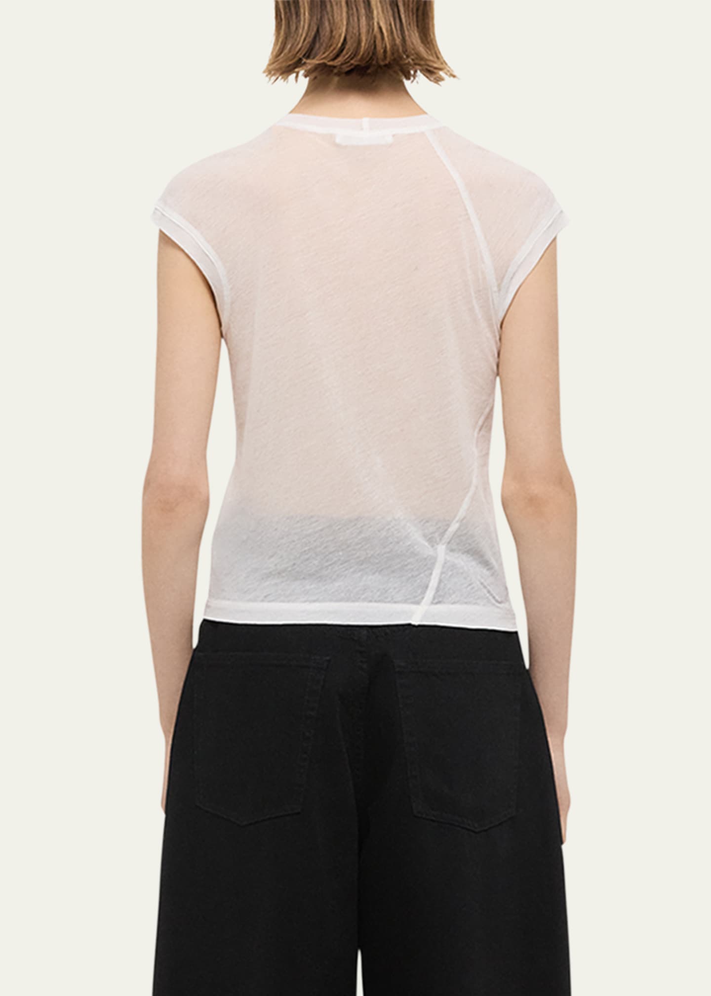 Helmut Lang Twisted Sheer Crewneck Top Image 3 of 5