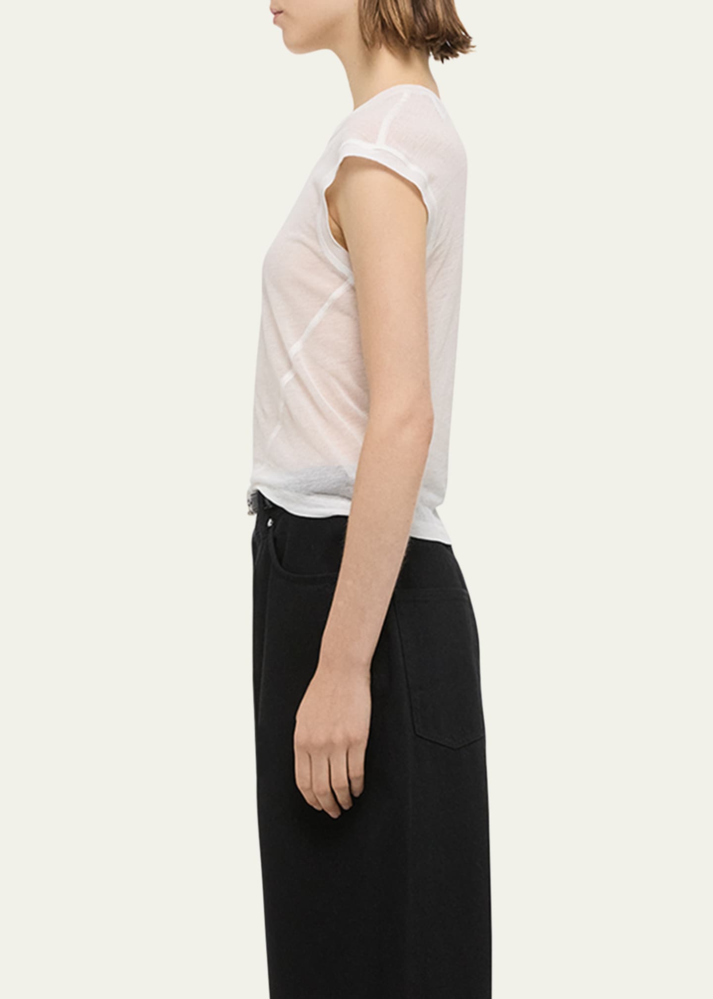Helmut Lang Twisted Sheer Crewneck Top Image 4 of 5