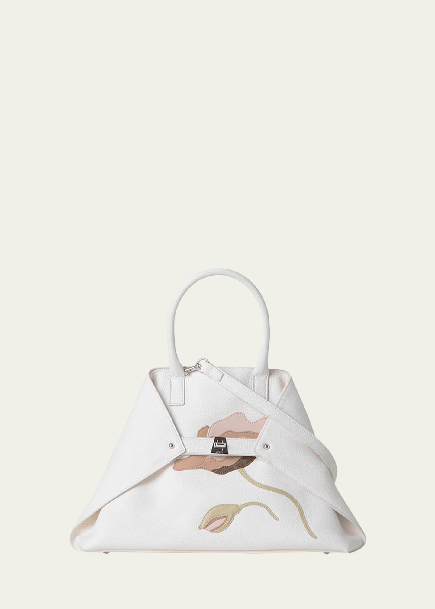 Akris Ai Small Flower Leather Top-Handle Bag Image 1 of 5