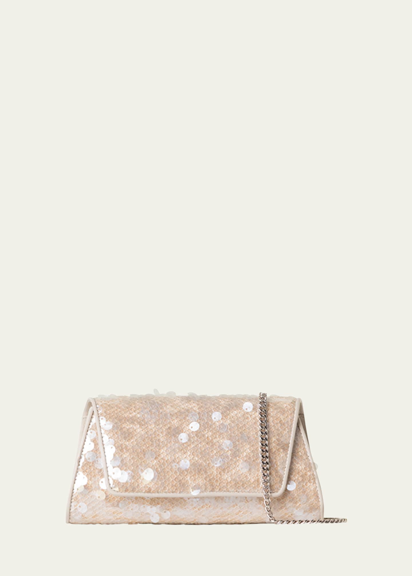 Akris Anouk Mini Sequined Trapezoid Clutch Bag Image 1 of 4