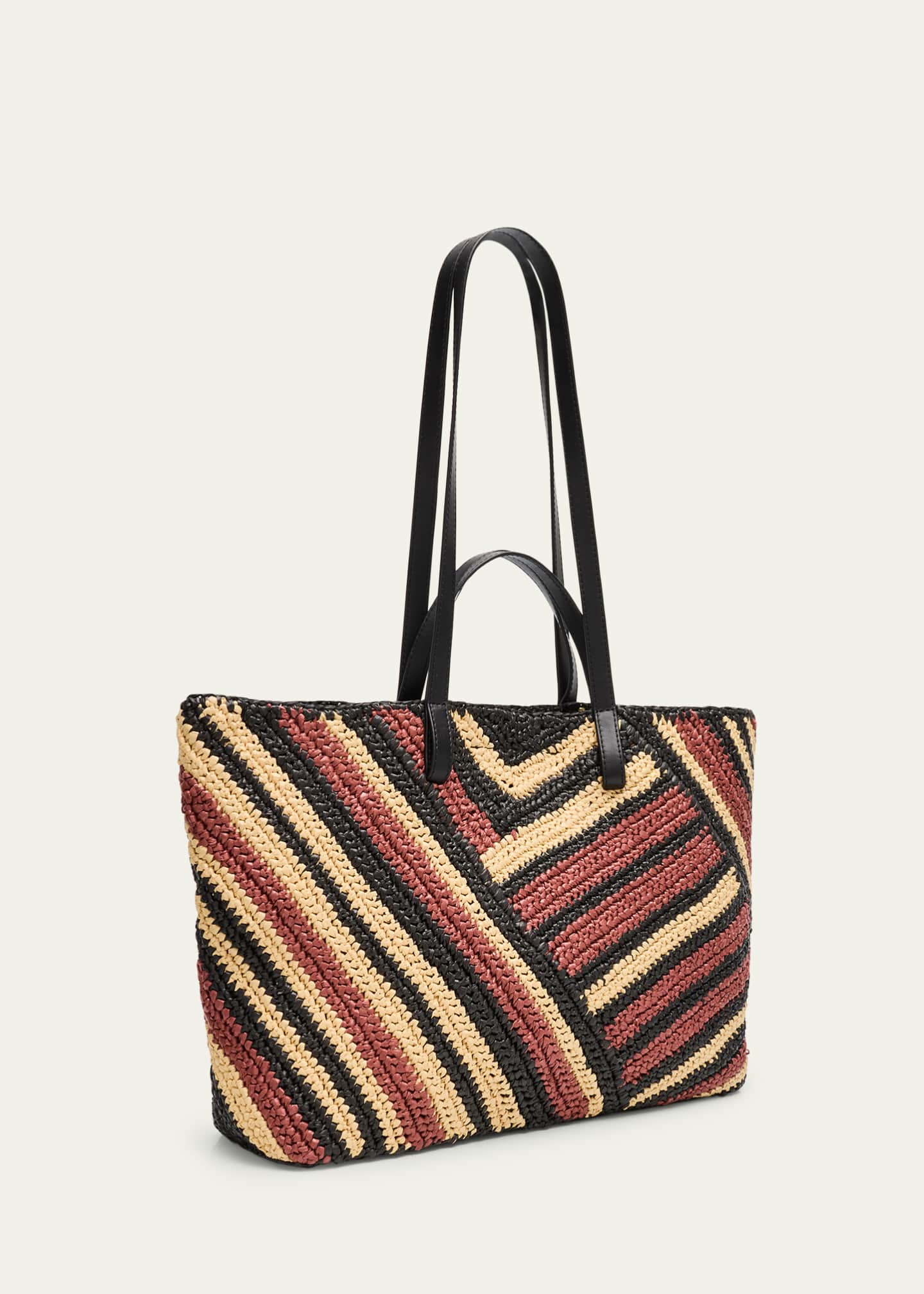 Ulla Johnson Lali Large Striped Raffia Tote Bag Image 3 of 6