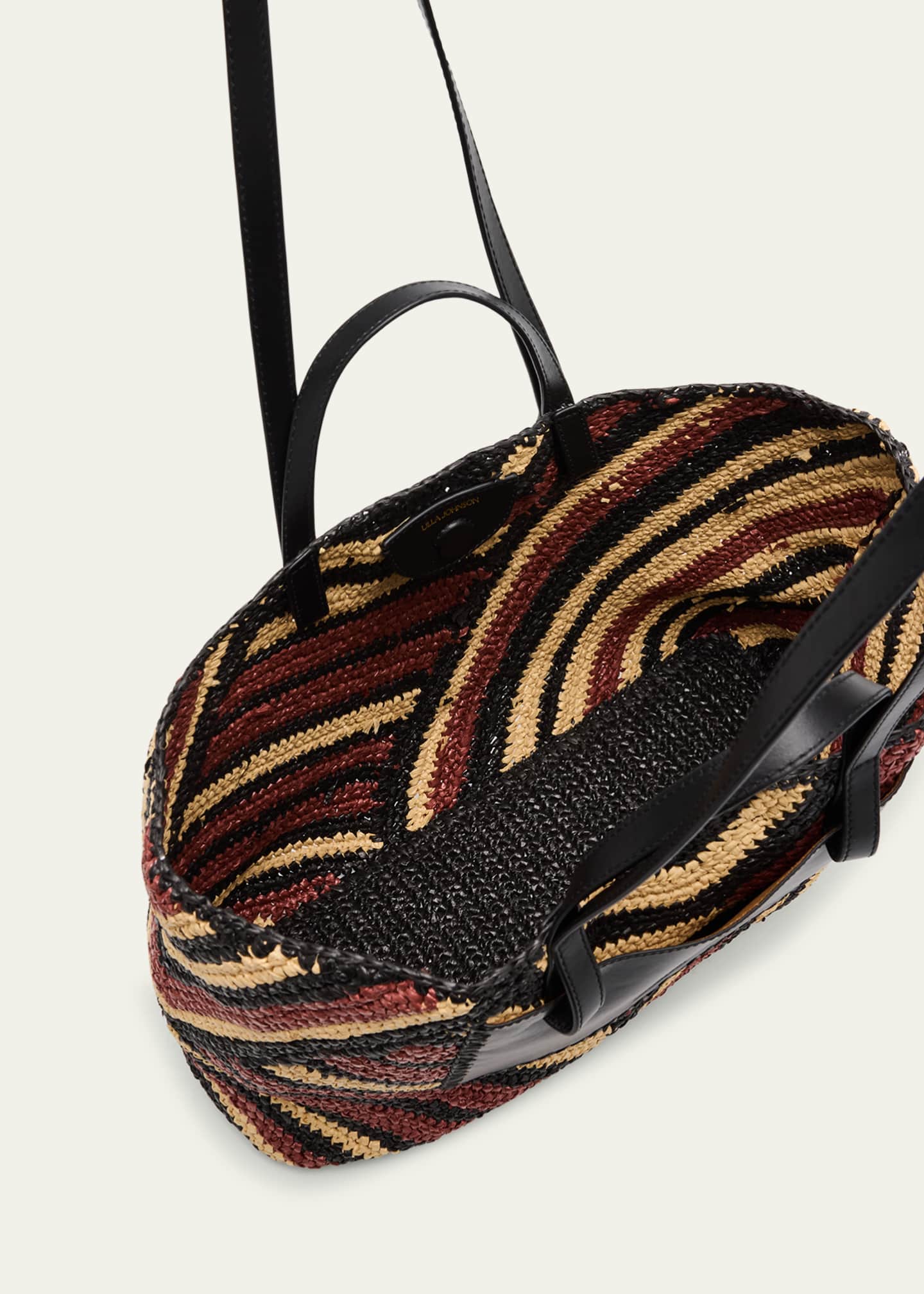 Ulla Johnson Lali Large Striped Raffia Tote Bag Image 4 of 6