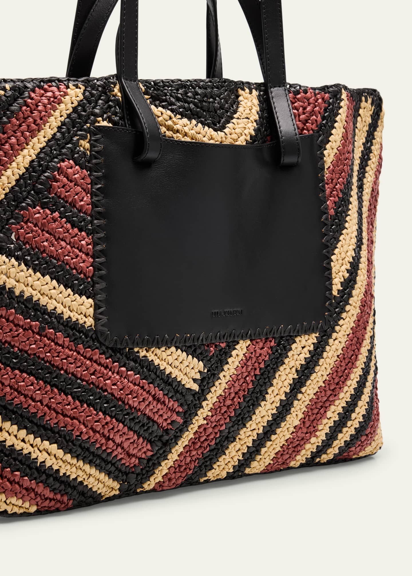 Ulla Johnson Lali Large Striped Raffia Tote Bag Image 6 of 6