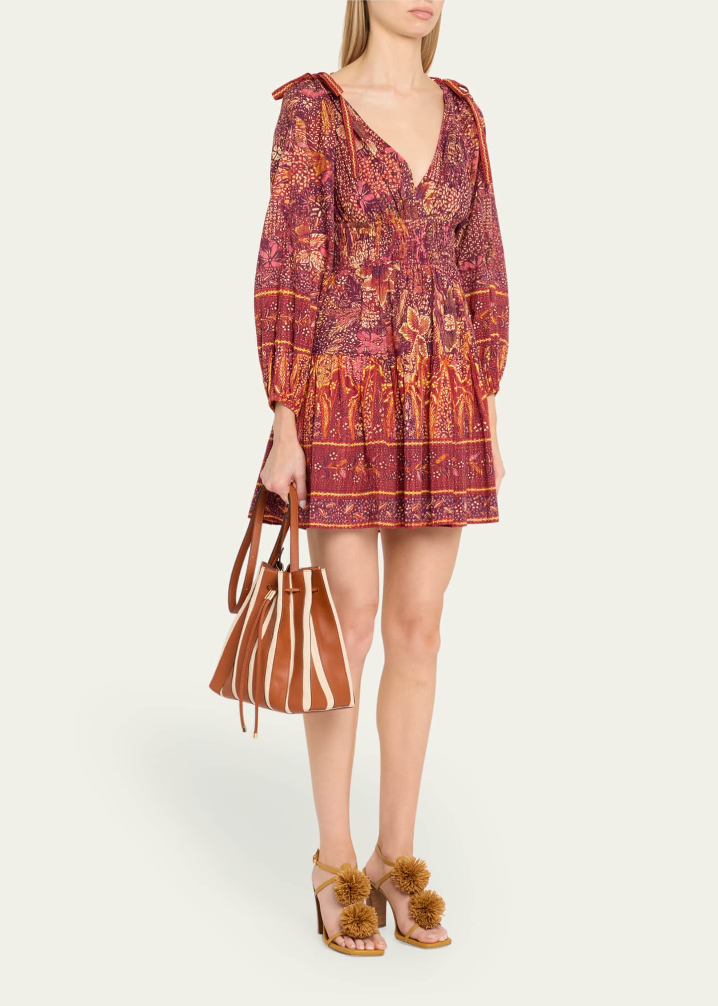 Ulla Johnson Alma Everyday Pleated Leather Bucket Bag Image 5 of 6