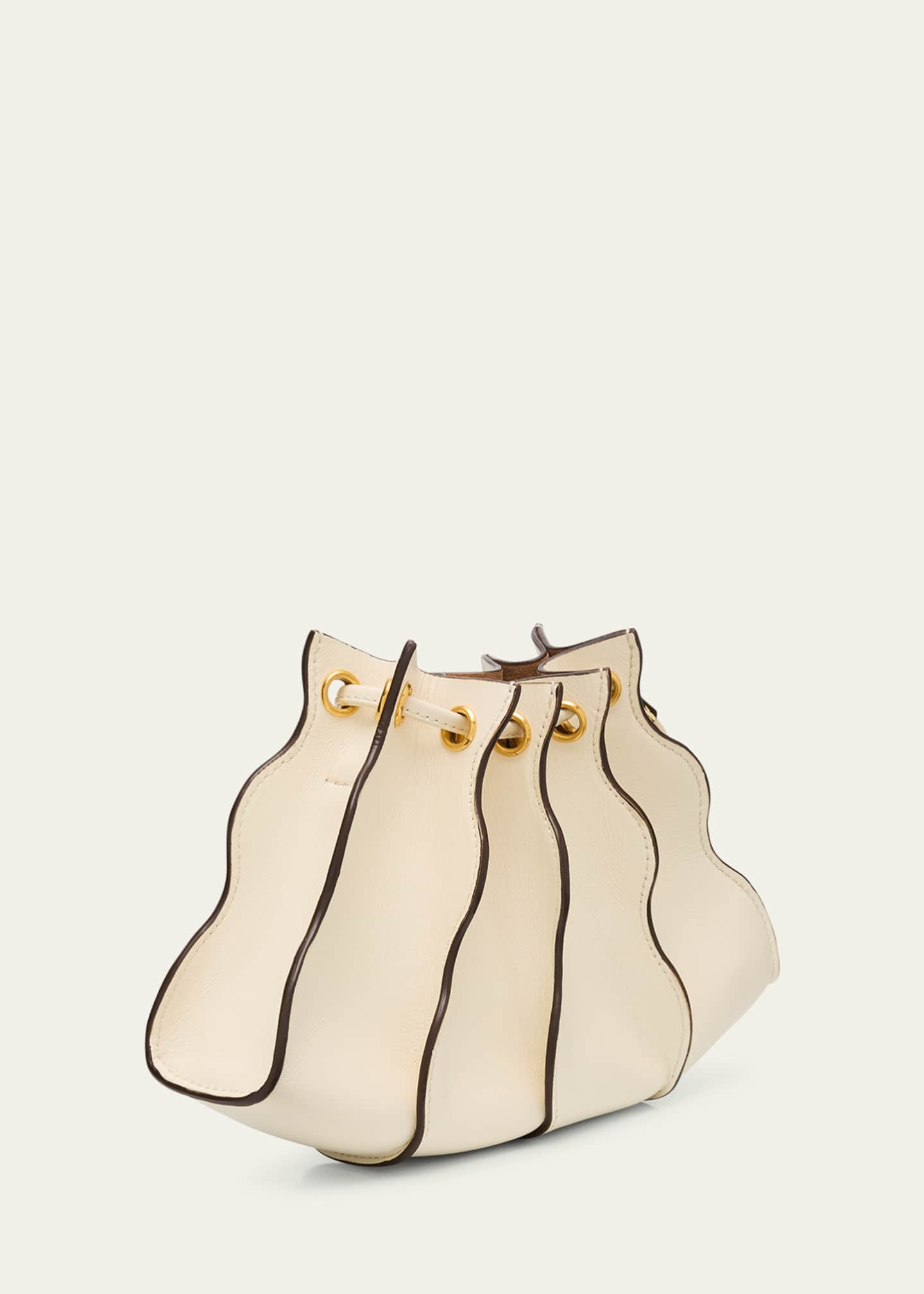 Ulla Johnson Adria Pleated Wave Leather Wristlet Image 3 of 6