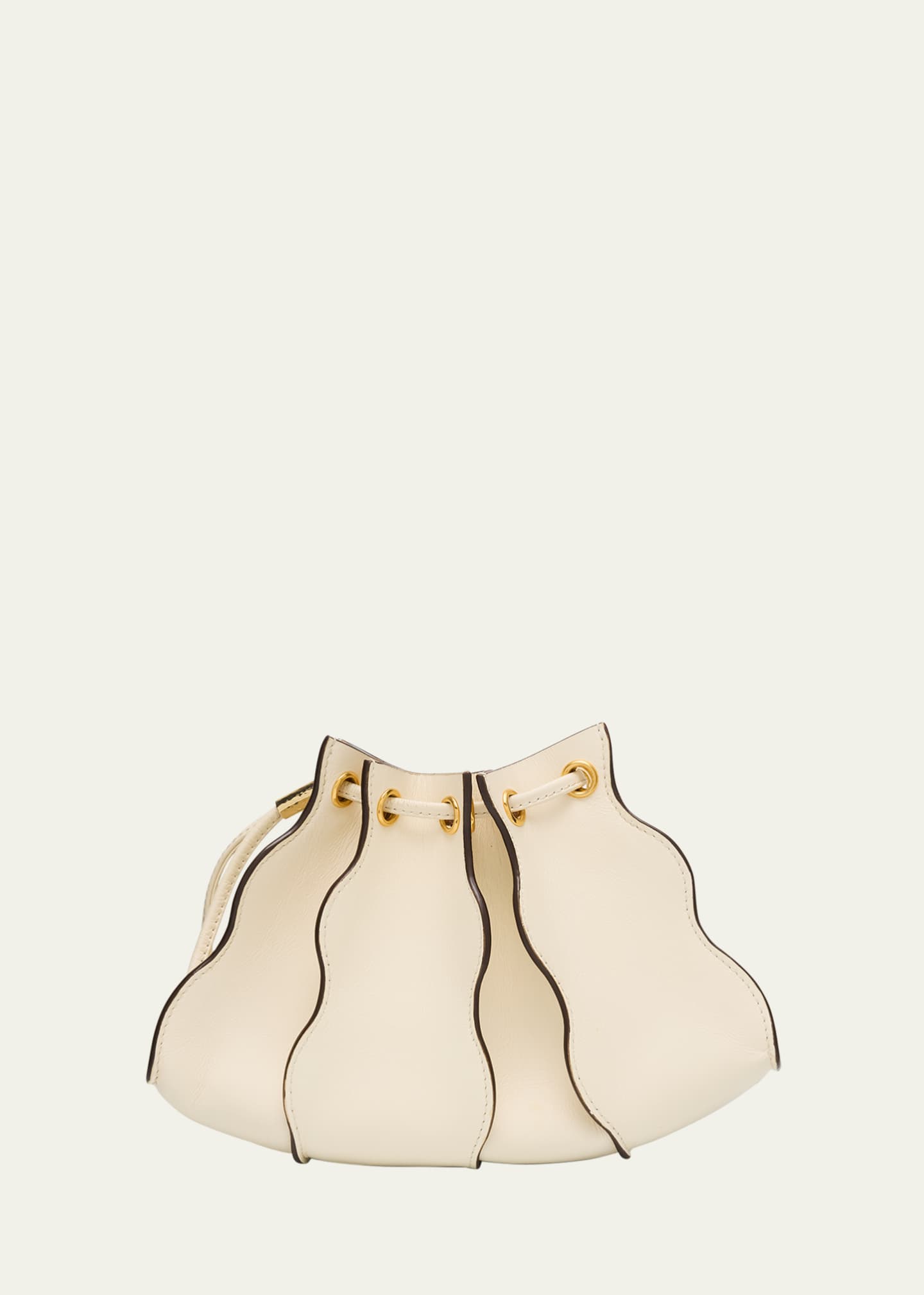 Ulla Johnson Adria Pleated Wave Leather Wristlet Image 1 of 6