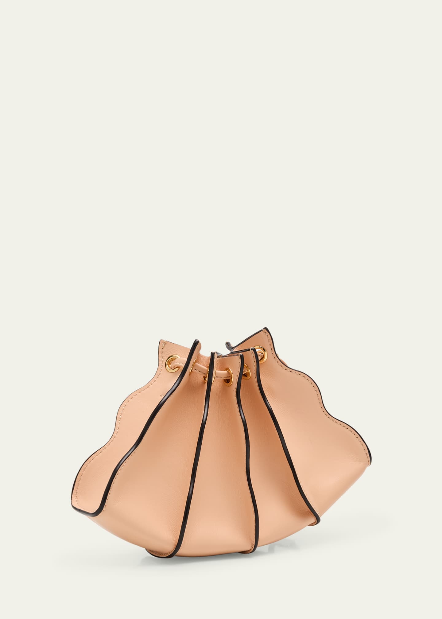 Ulla Johnson Adria Pleated Wave Leather Wristlet Image 3 of 6