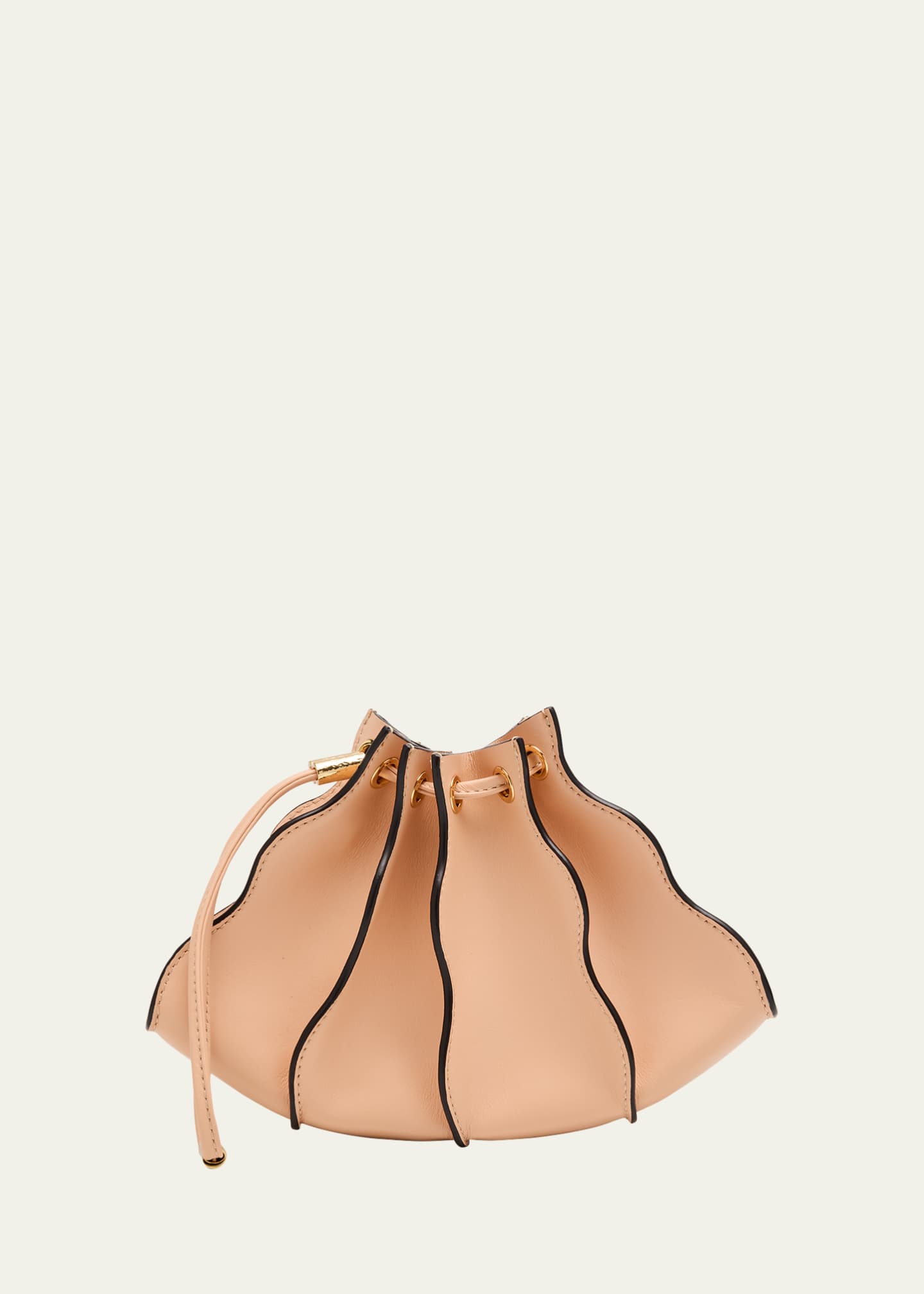 Ulla Johnson Adria Pleated Wave Leather Wristlet Image 1 of 6