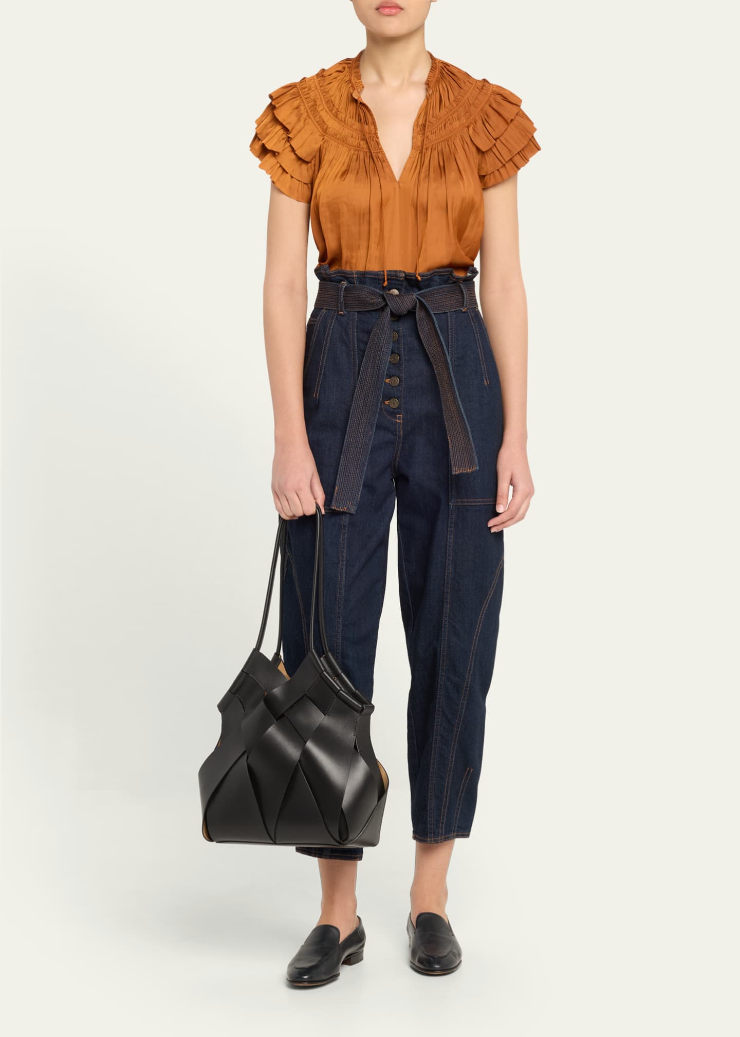 Charlotte Woven Leather Tote Bag