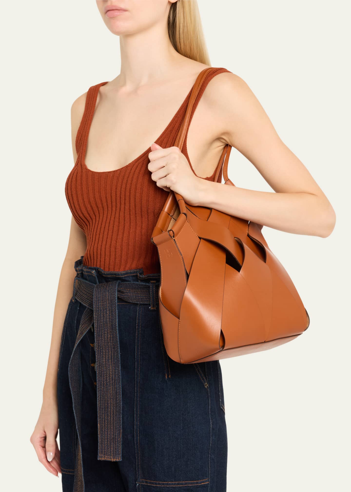 Ulla Johnson Charlotte Woven Leather Tote Bag Image 2 of 6