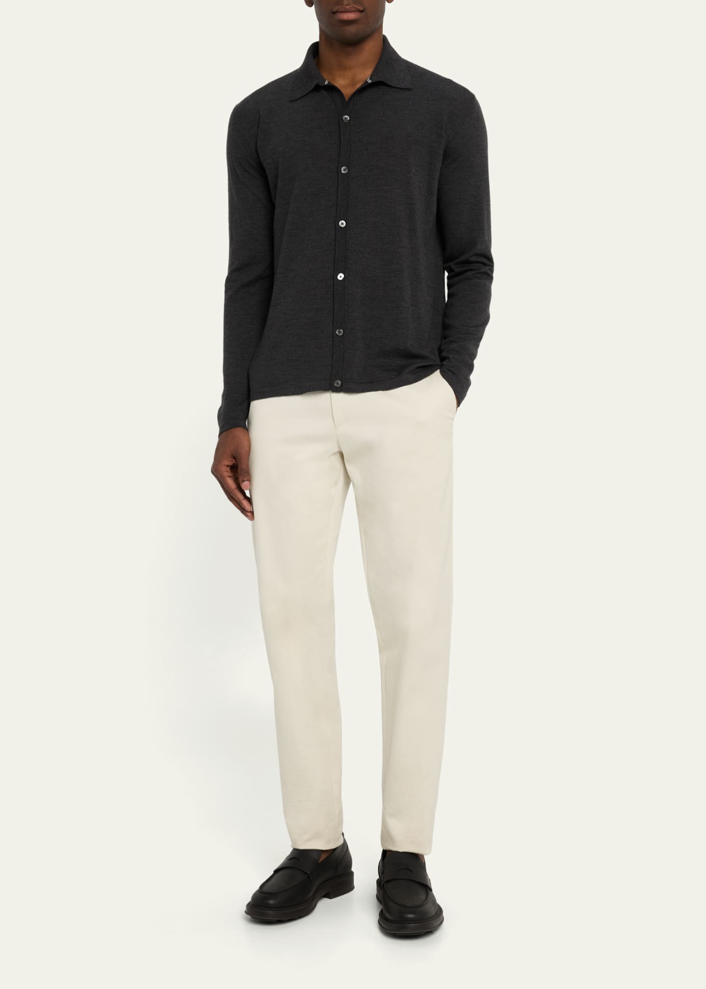 Bergdorf Goodman Men's Wool Overshirt Cardigan Image 2 of 5