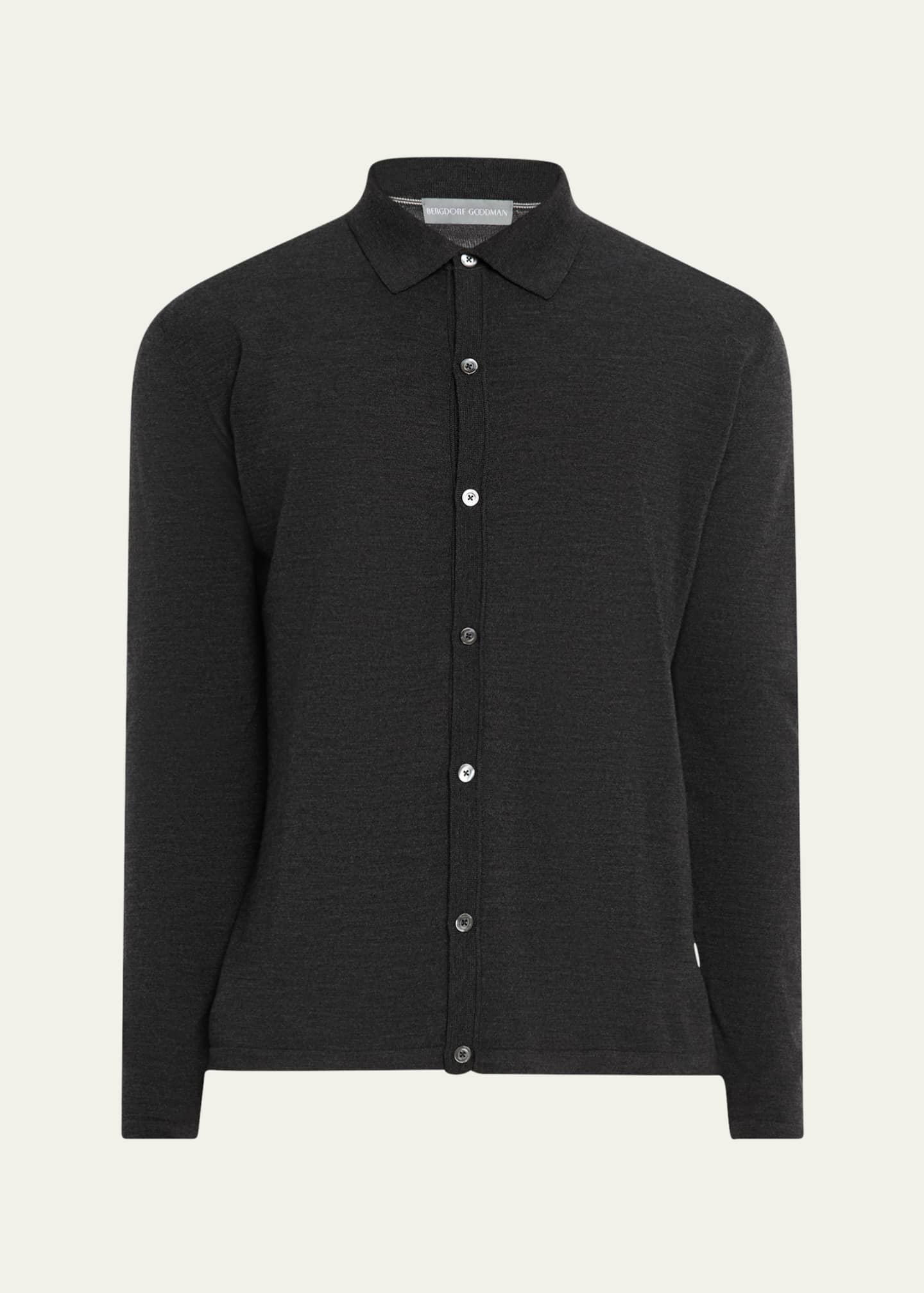 Bergdorf Goodman Men's Wool Overshirt Cardigan Image 1 of 5