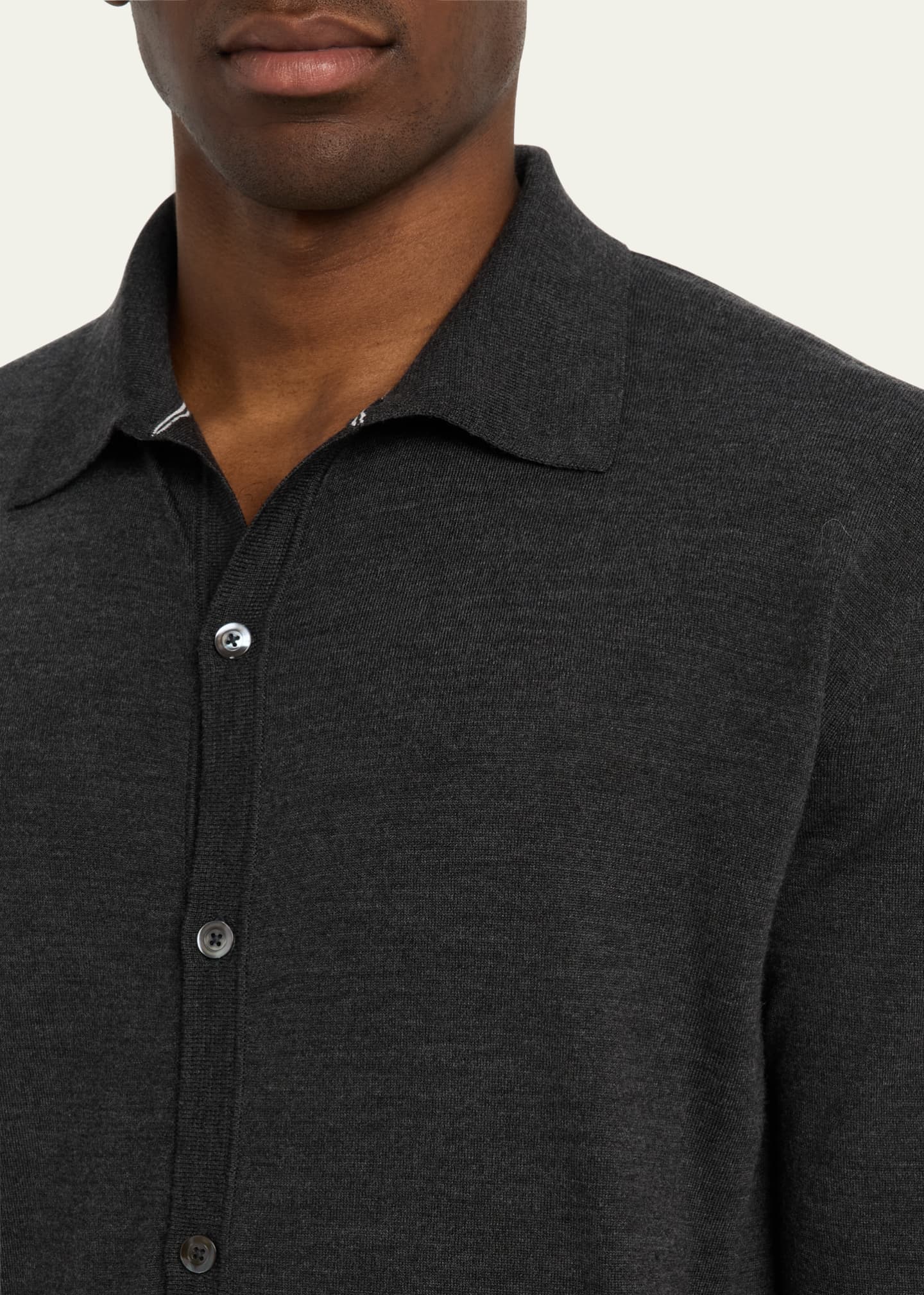 Bergdorf Goodman Men's Wool Overshirt Cardigan Image 5 of 5