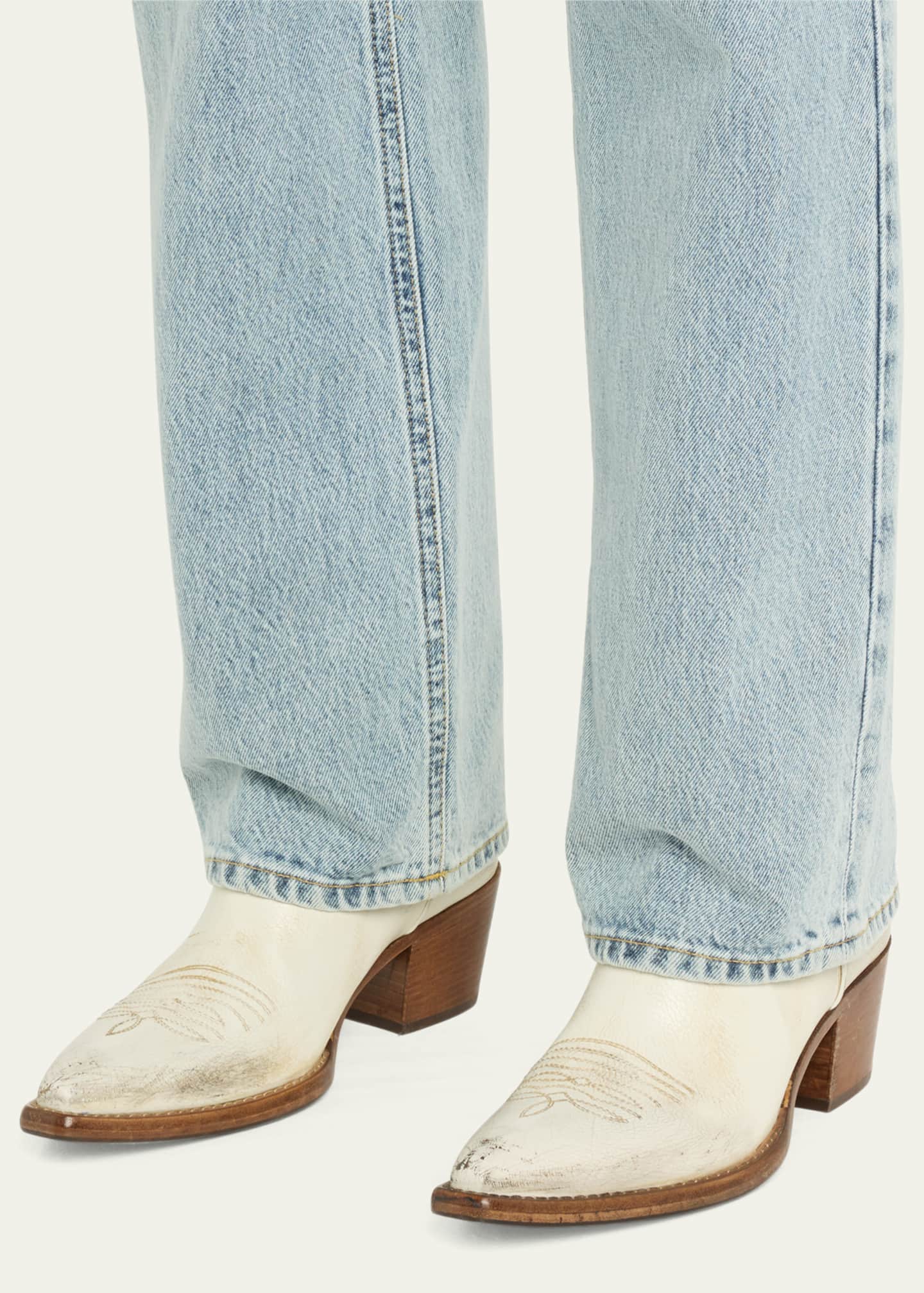 Prada Distressed Calfskin Short Cowboy Boots Image 2 of 6