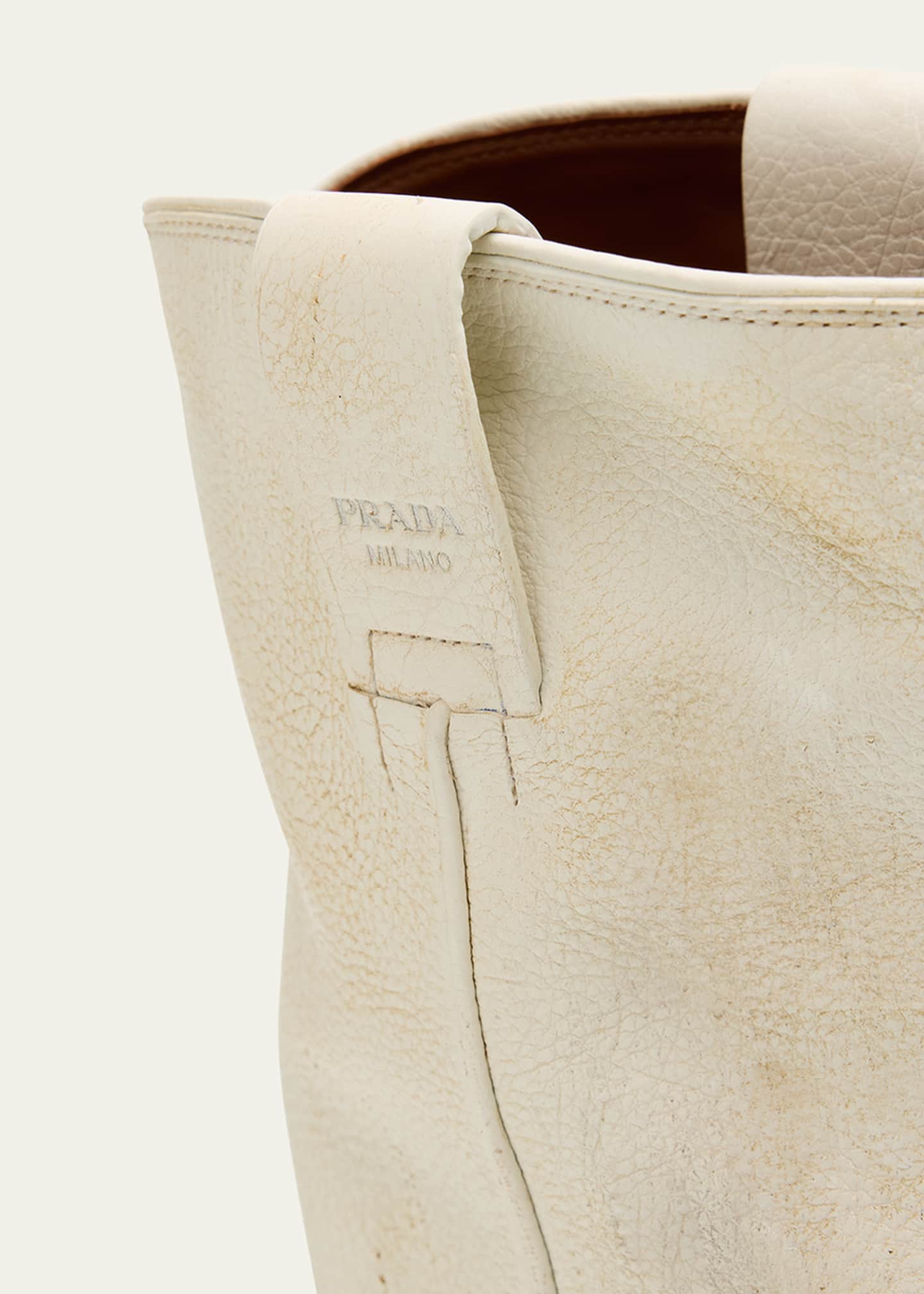 Prada Distressed Calfskin Short Cowboy Boots Image 5 of 6