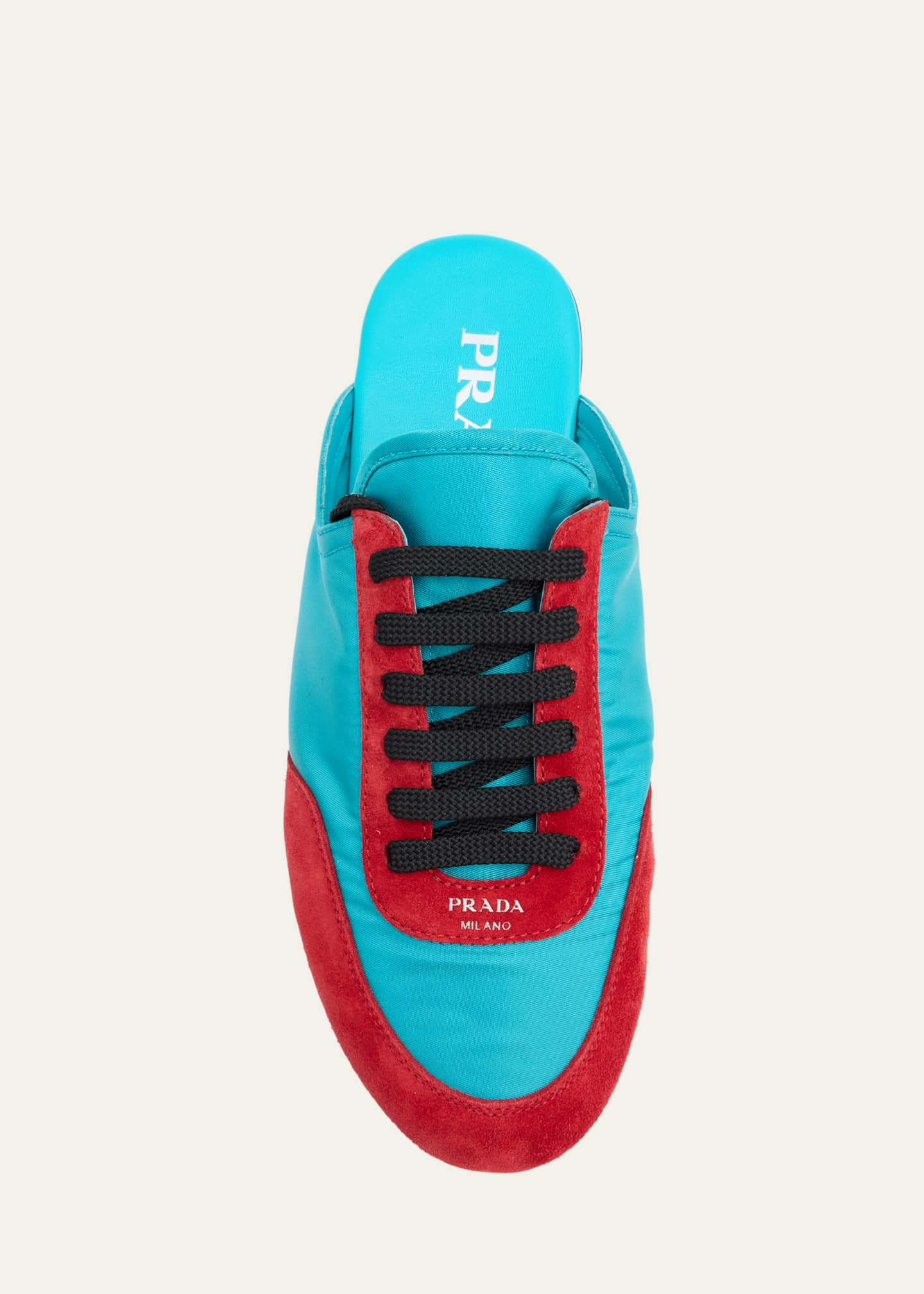 Prada Bicolor Nylon Suede Mule Sneakers Image 4 of 4