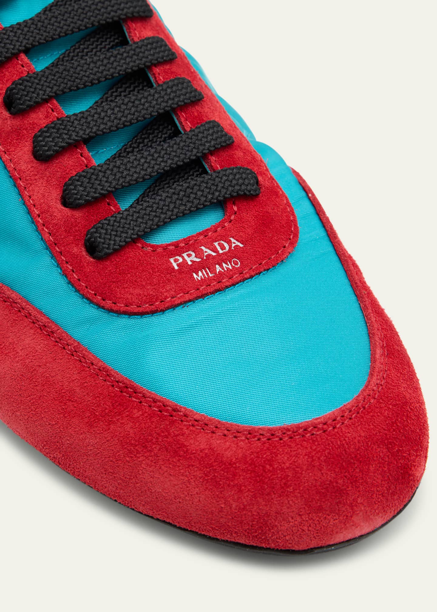 Prada Bicolor Nylon Suede Mule Sneakers Image 3 of 4
