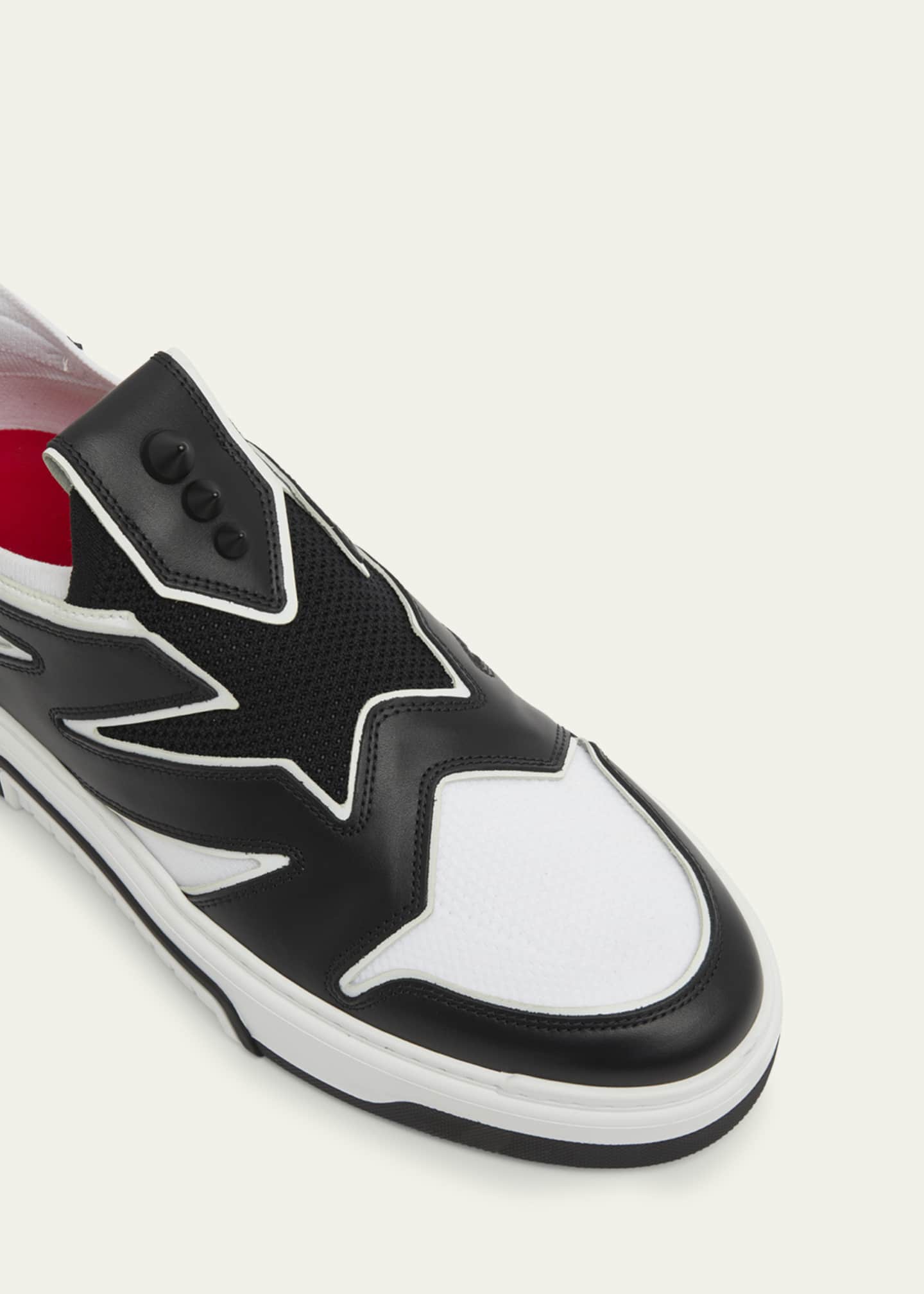 Christian Louboutin Men's Astroflash Mesh and Leather Low-Top Sneakers Image 3 of 4