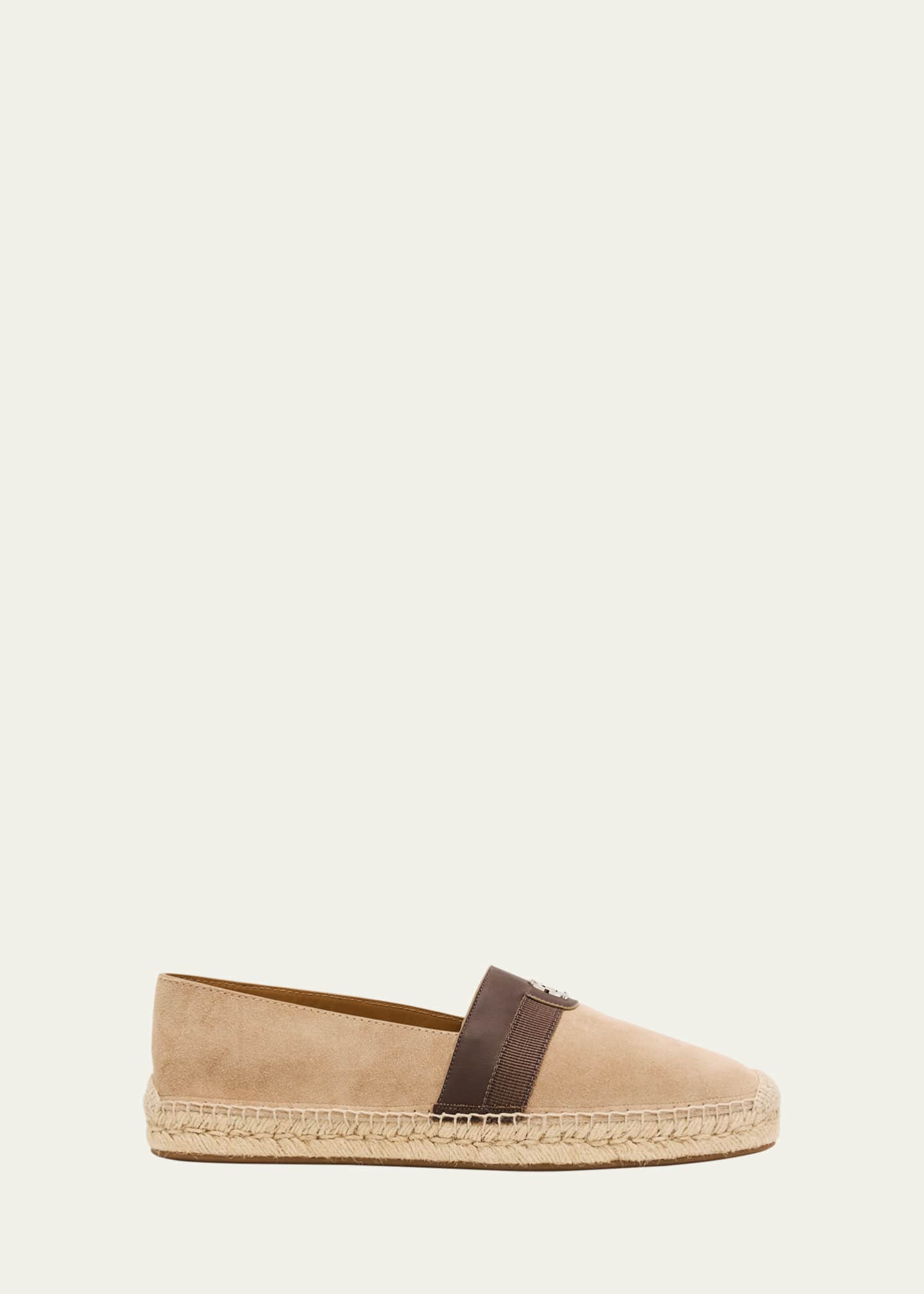 Christian Louboutin Men's Alfarica Reversed Nubuck Leather Red-Sole Espadrilles Image 1 of 6