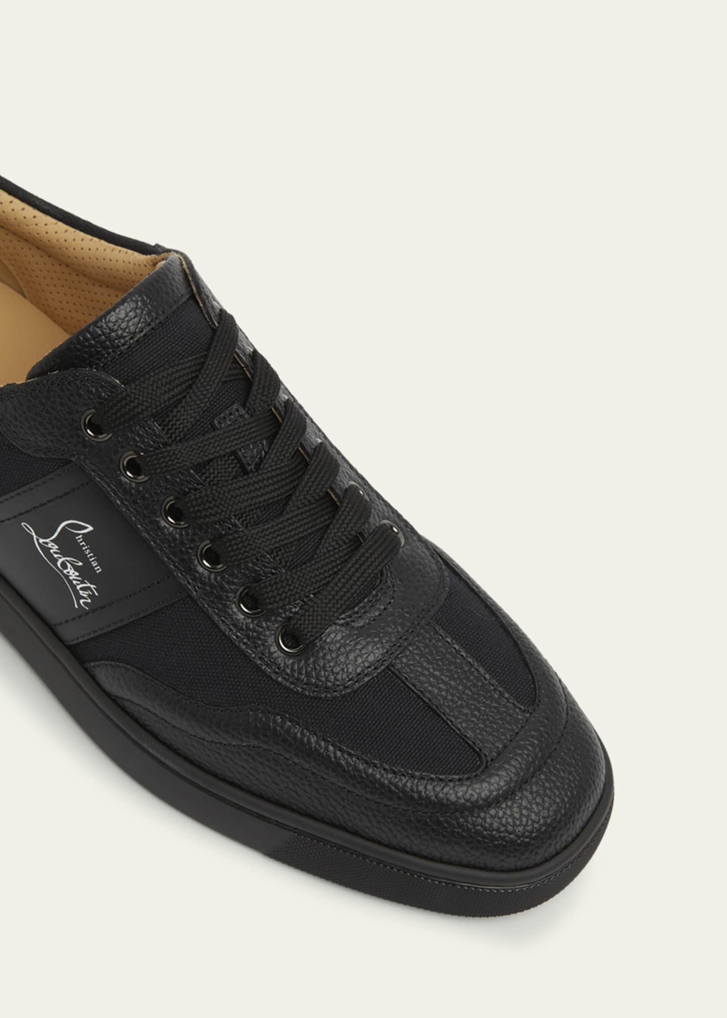 Christian Louboutin Men's Retero Canvas and Leather Low-Top Sneakers Image 3 of 4