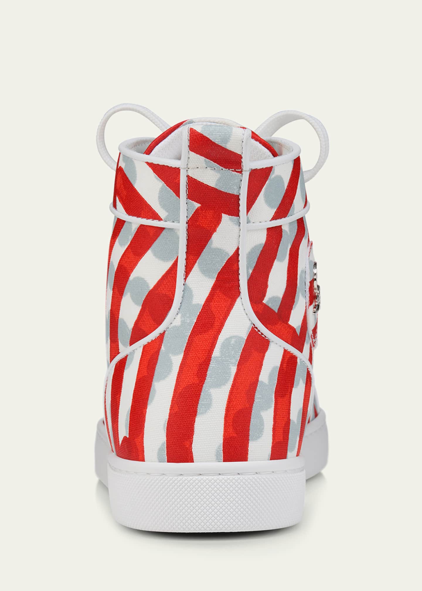 Christian Louboutin Men's Louis Orlato Toile High-Top Sneakers Image 2 of 2