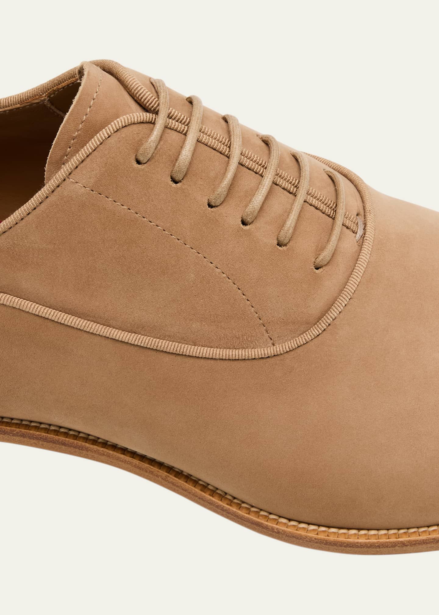 Christian Louboutin Men's Greggory Cap-Toe Nubuck Leather Oxfords Image 5 of 6
