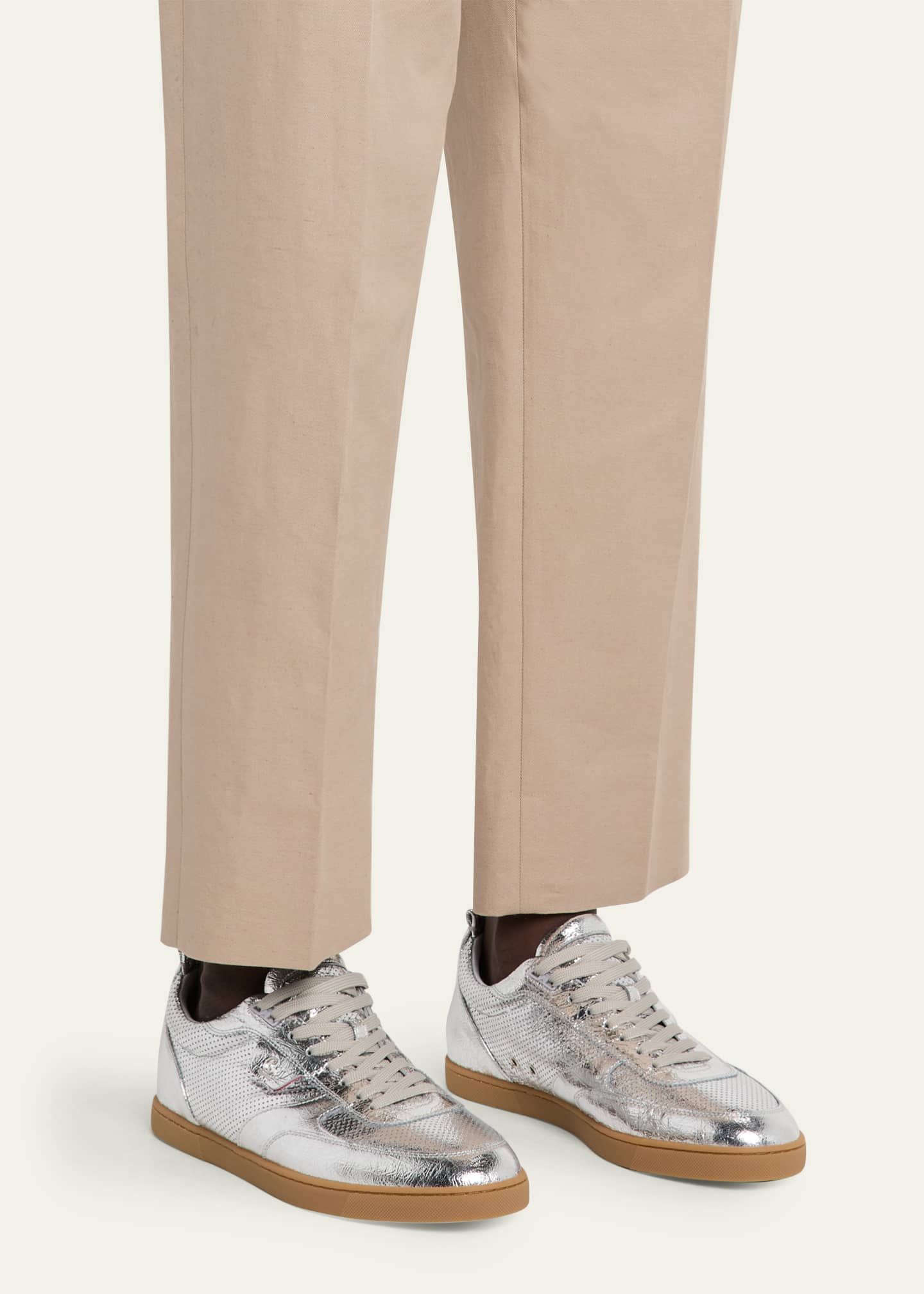 Christian Louboutin Men's Tutti Rui Perforated Low-Top Sneakers Image 2 of 4