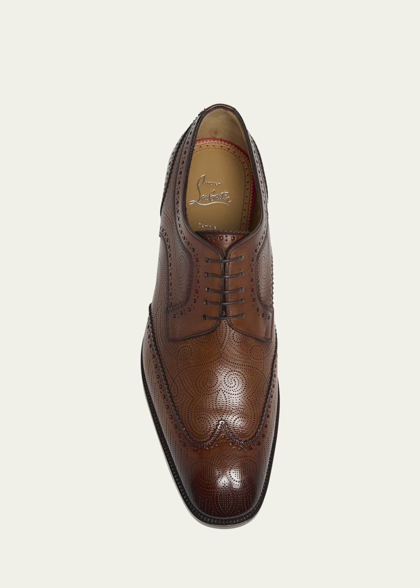 Christian Louboutin Men's Grave Wingtip Brogue Leather Derby Shoes Image 4 of 4